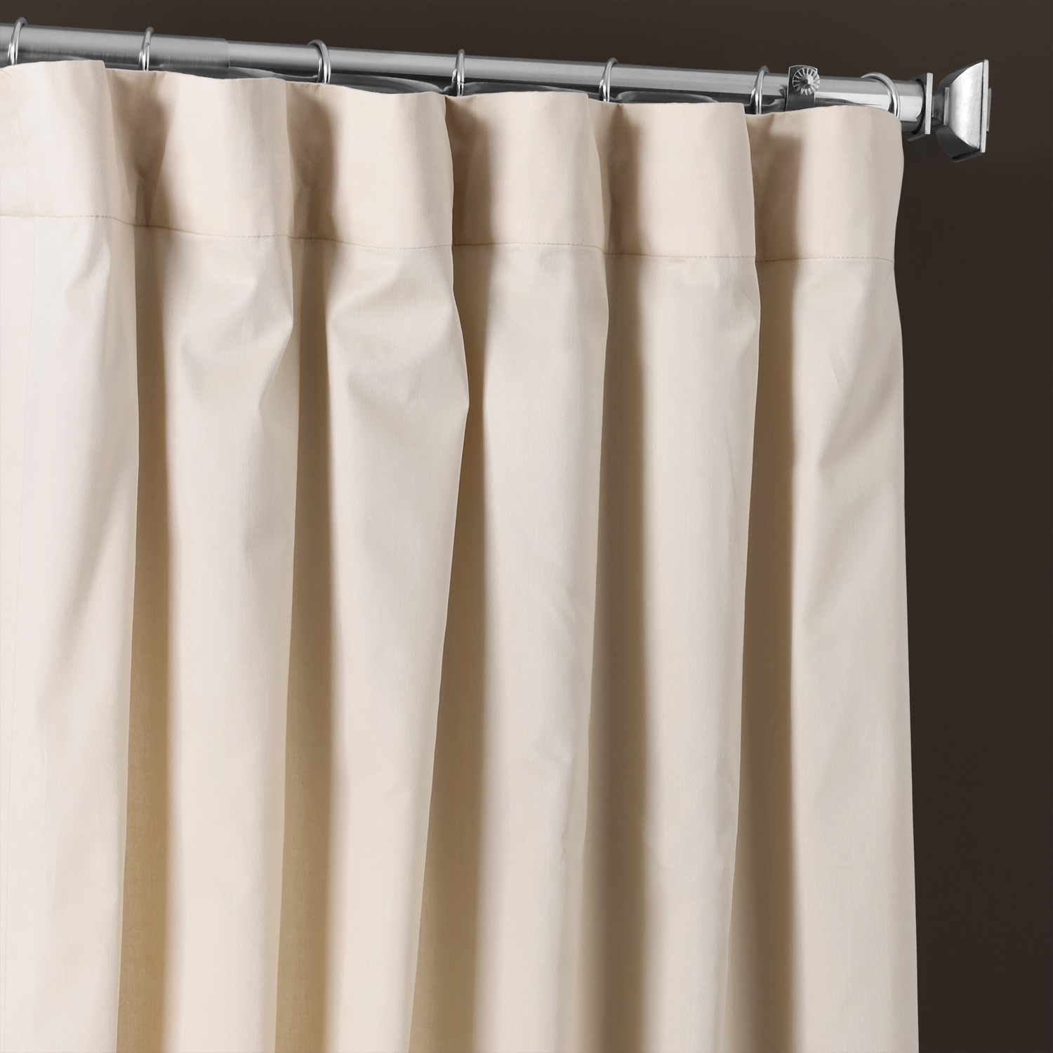 English Cream Solid Cotton Curtain