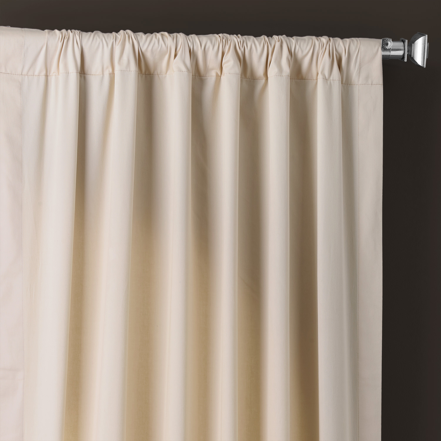 English Cream Solid Cotton Curtain