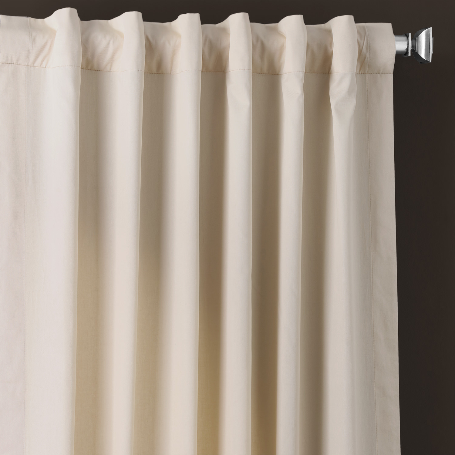 English Cream Solid Cotton Curtain