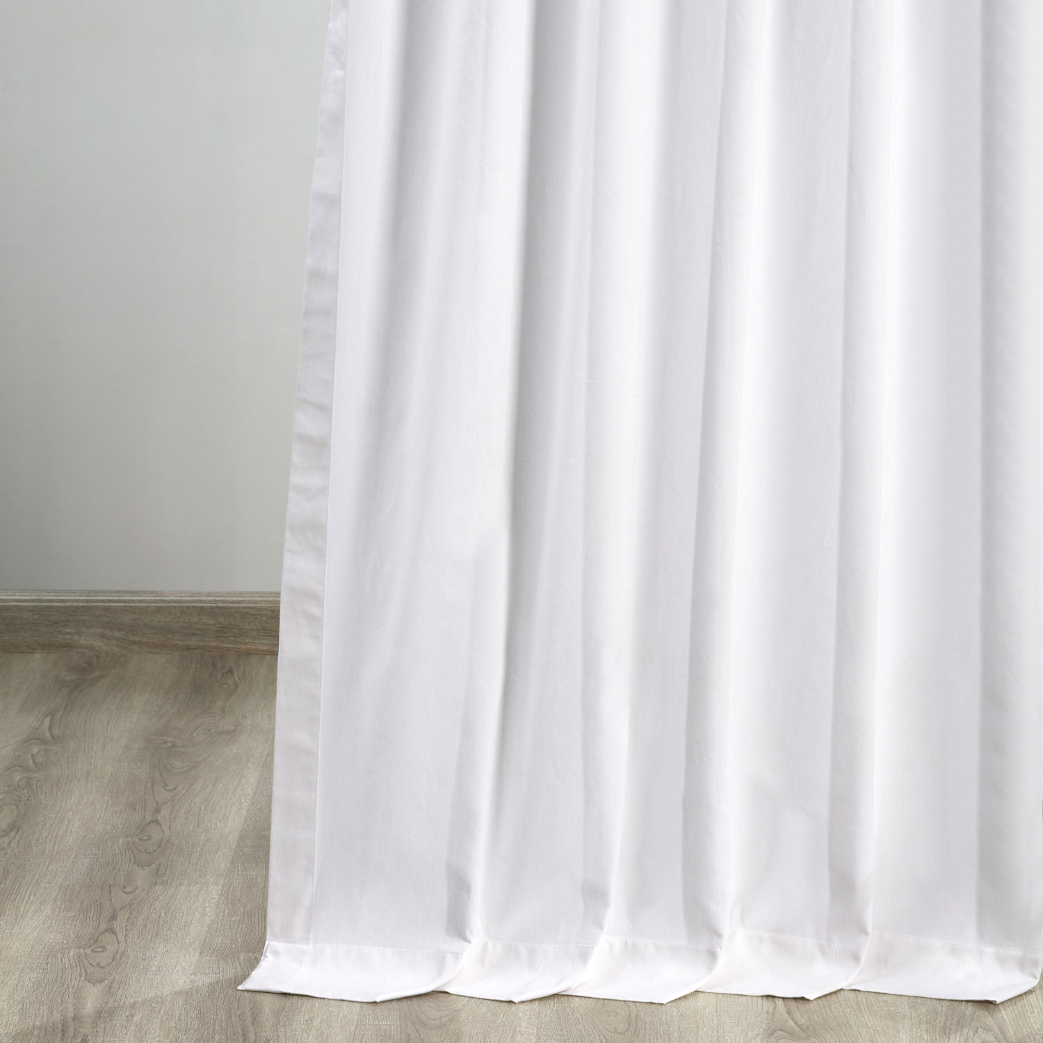 Whisper White Solid Cotton Tie-Top Curtain