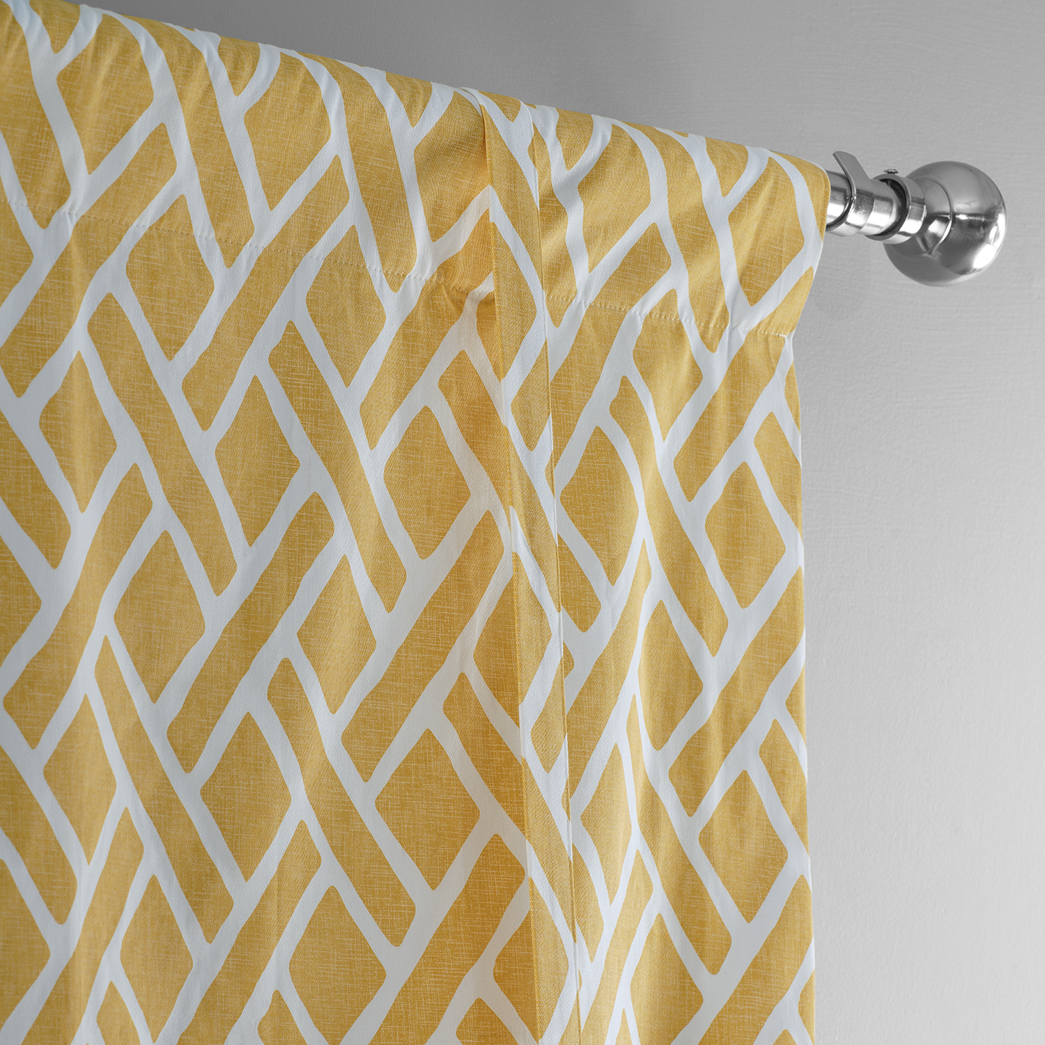 Martinique Yellow Printed Cotton Tie-Up Window Shade