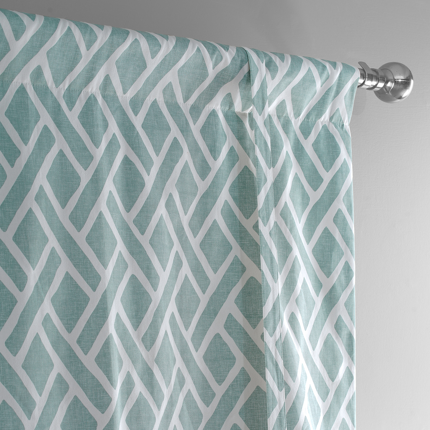 Martinique Aqua Printed Cotton Tie-Up Window Shade