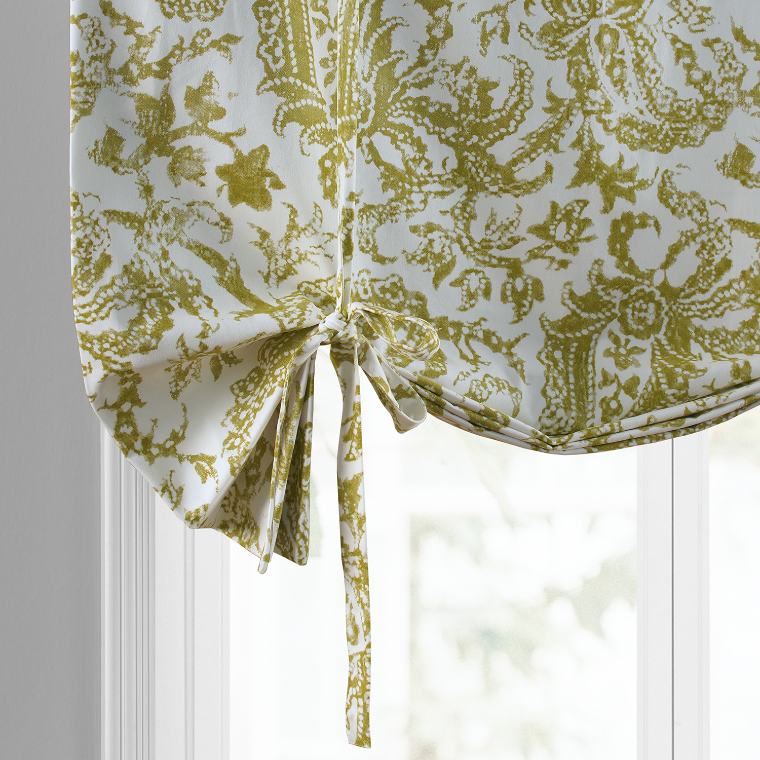 Edina Green Printed Cotton Tie-Up Window Shade