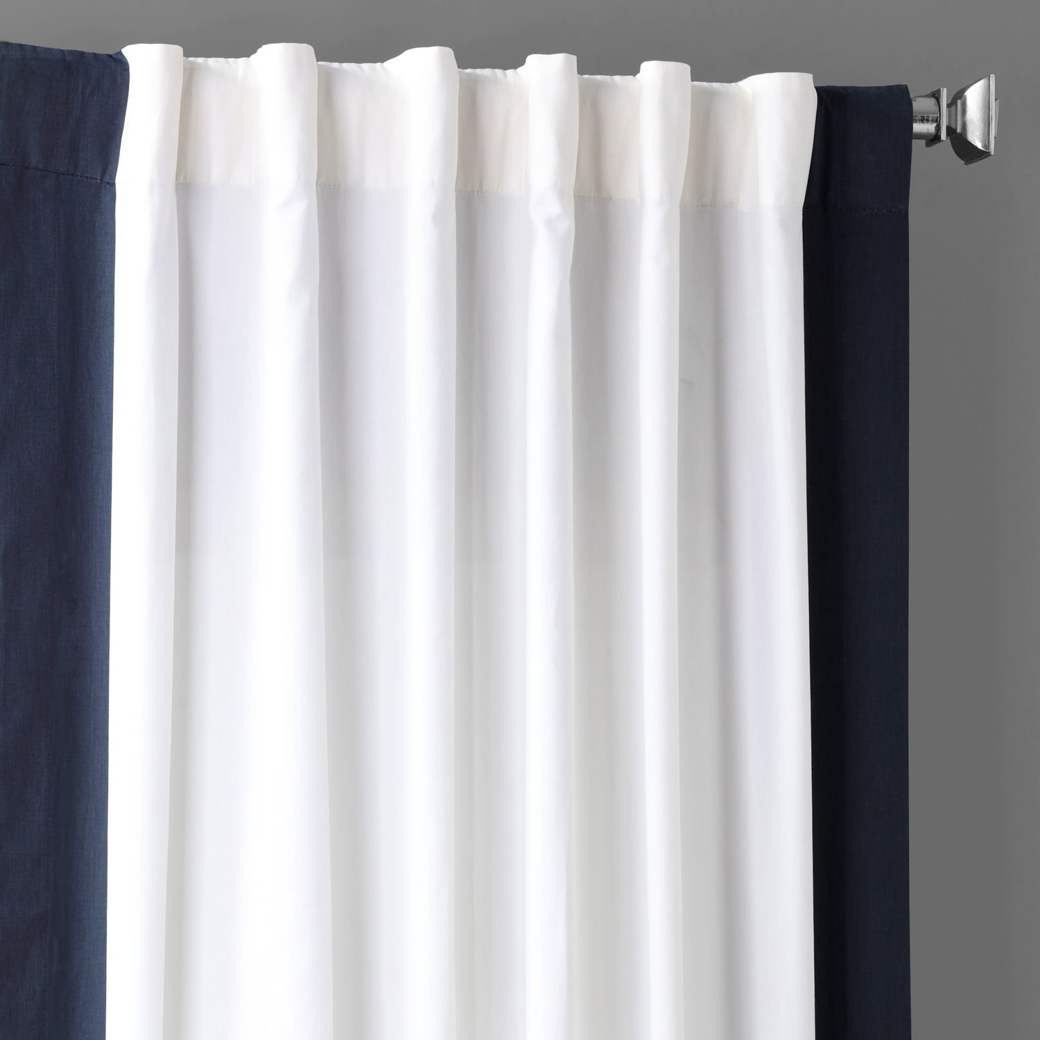 Fresh Popcorn and Polo Navy Vertical Colorblock Panama Curtain