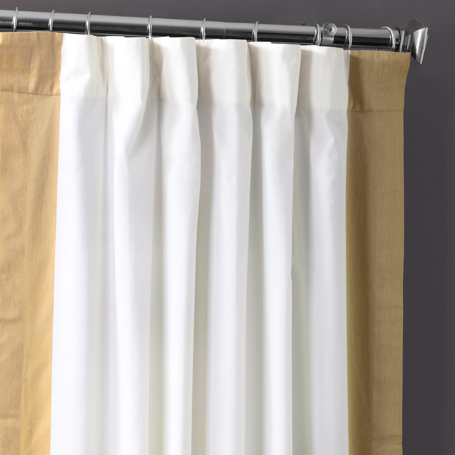 Fresh Popcorn and Shaker Beige Vertical Colorblock Panama Curtain