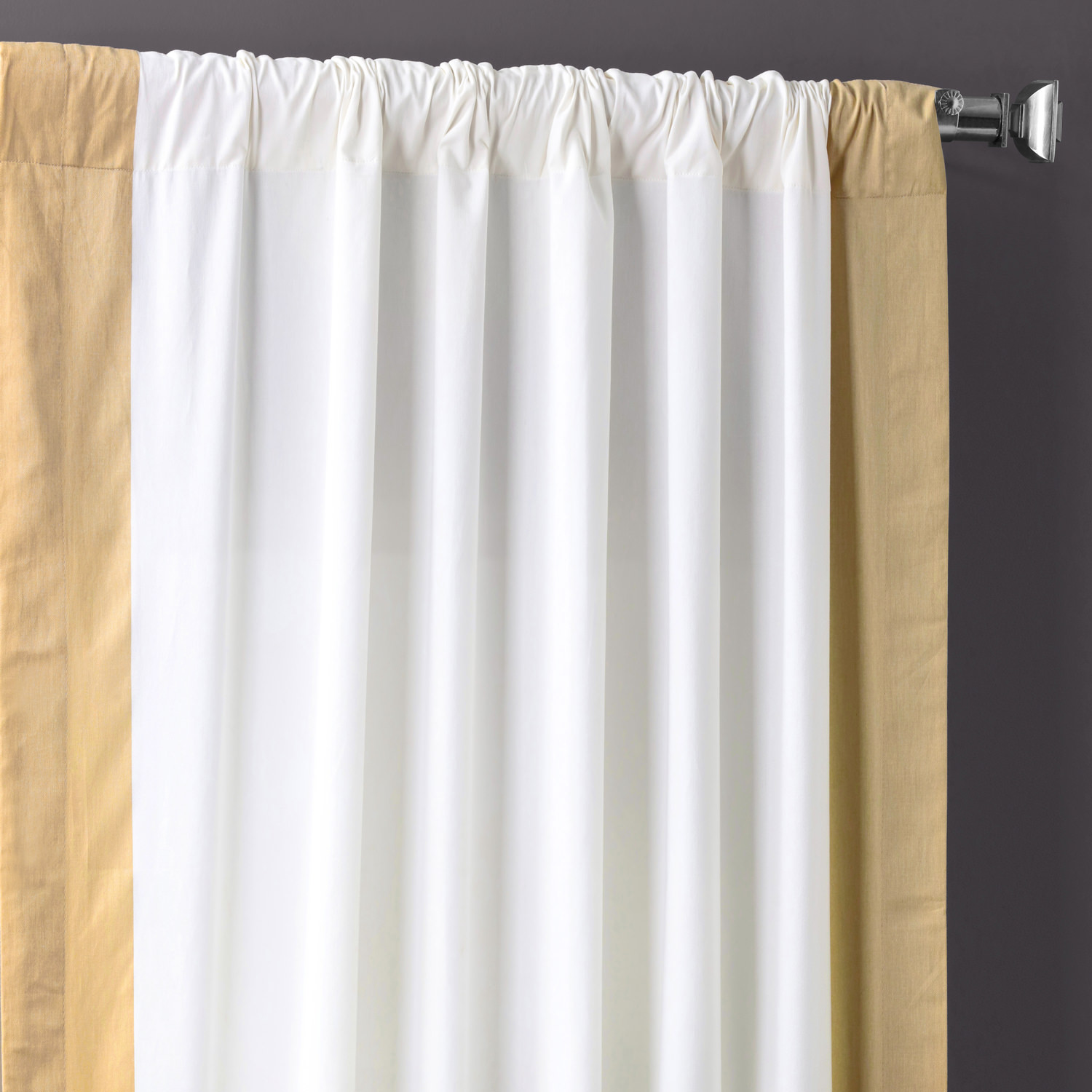 Fresh Popcorn and Shaker Beige Vertical Colorblock Panama Curtain