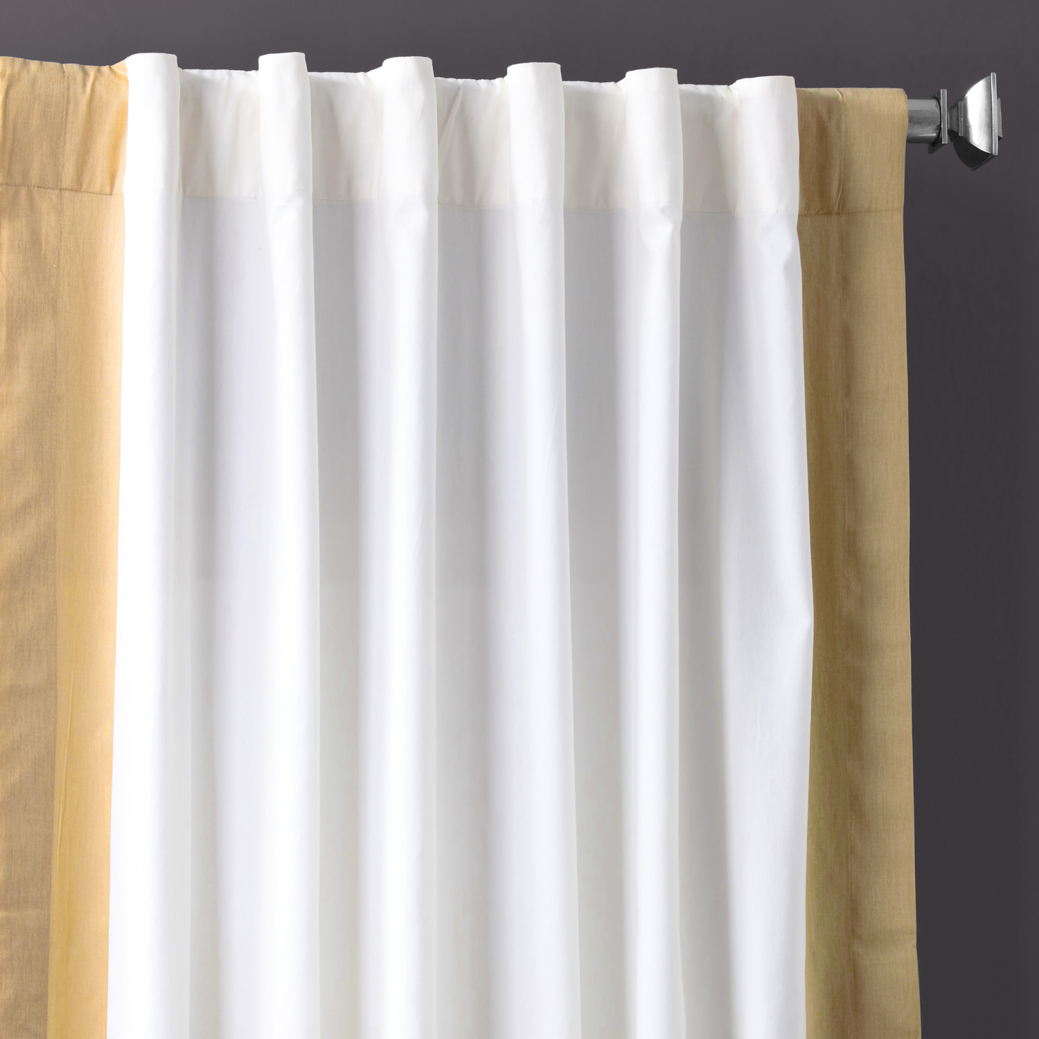 Fresh Popcorn and Shaker Beige Vertical Colorblock Panama Curtain