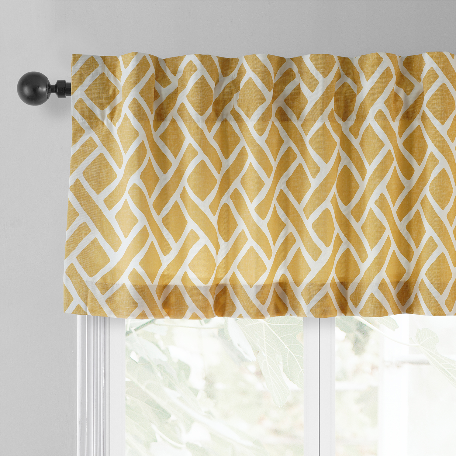 Martinique Yellow Printed Cotton Window Valance