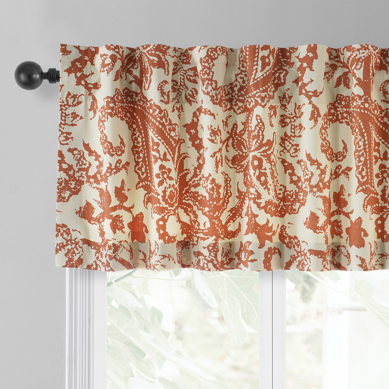 Edina Rust Printed Cotton Window Valance