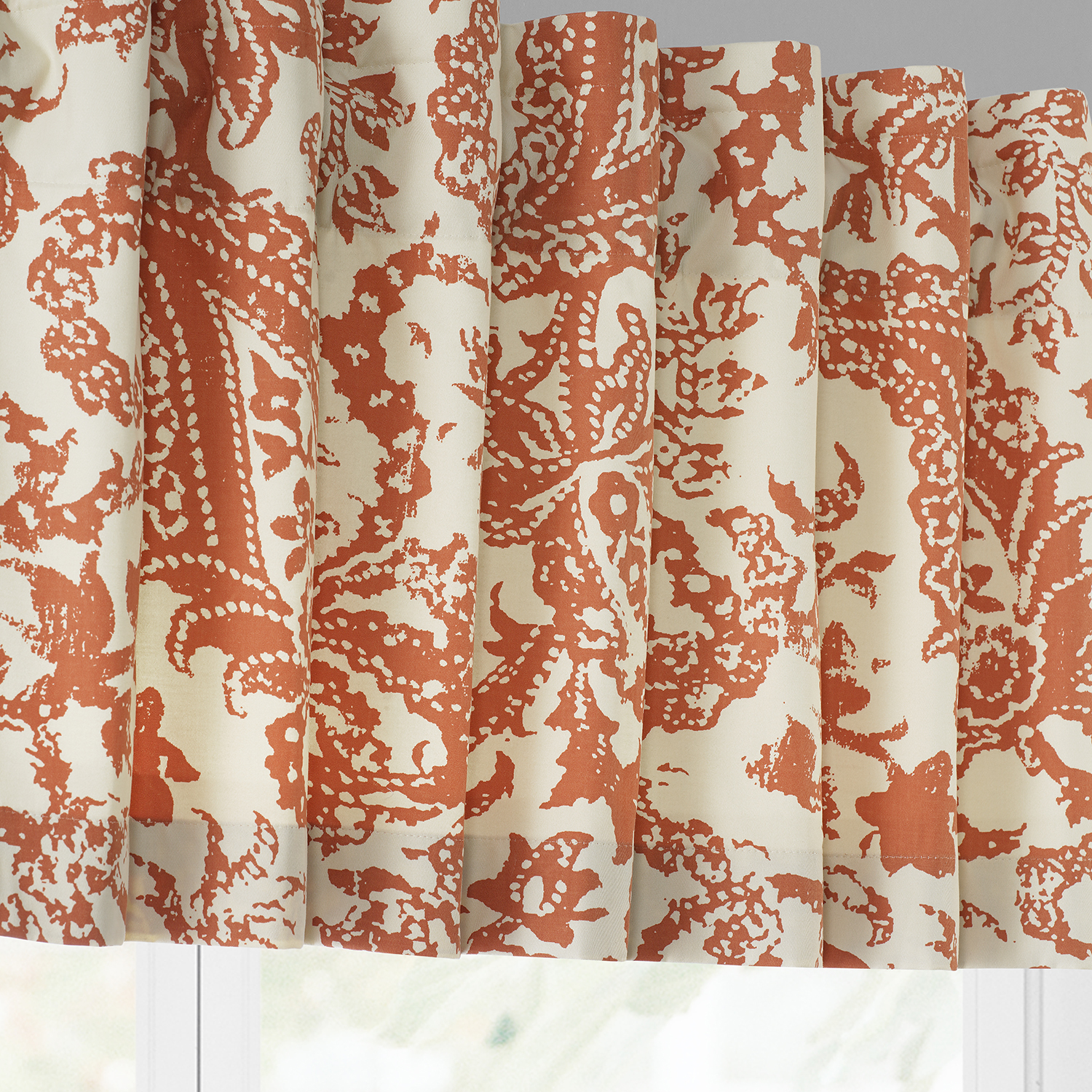 Edina Rust Printed Cotton Window Valance