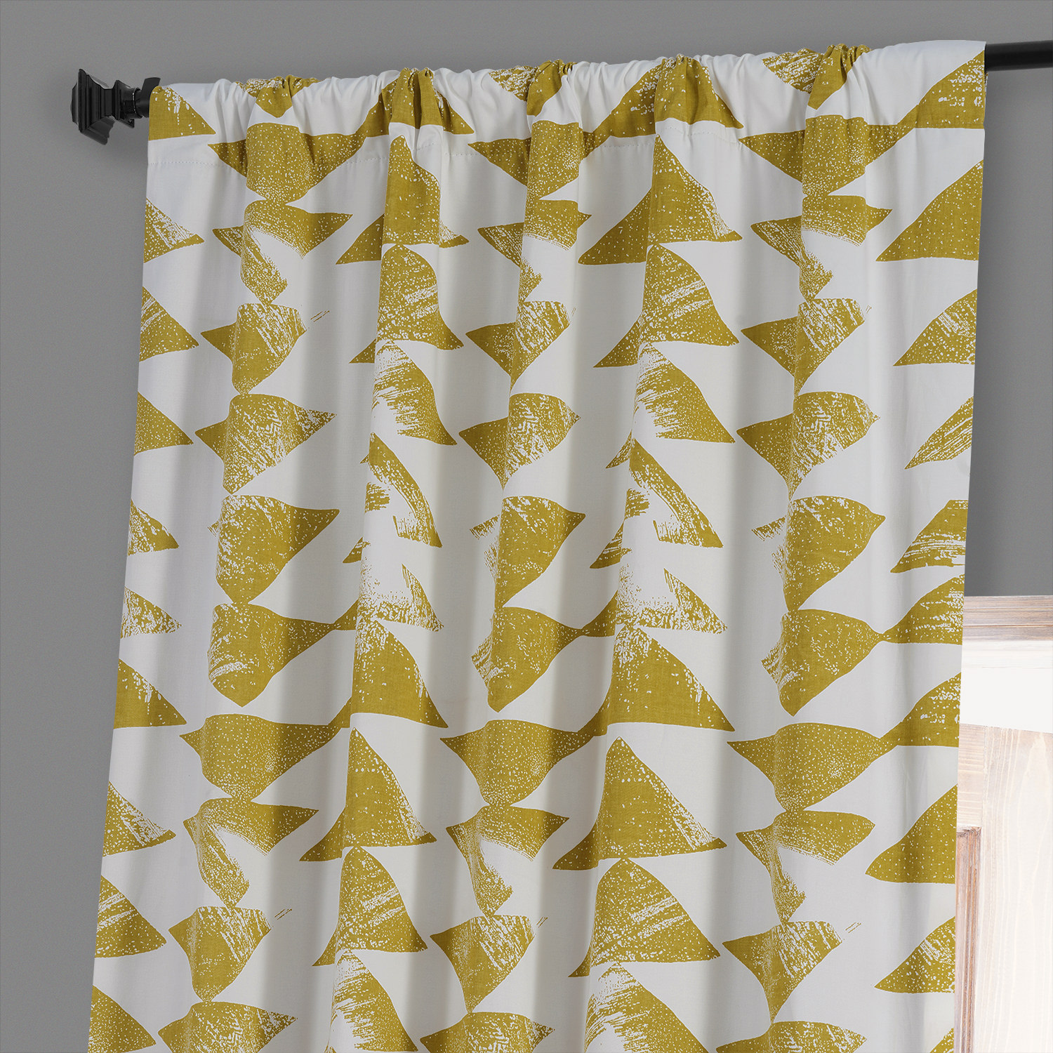 Triad Gold Printed Cotton Hotel Blackout Curtain