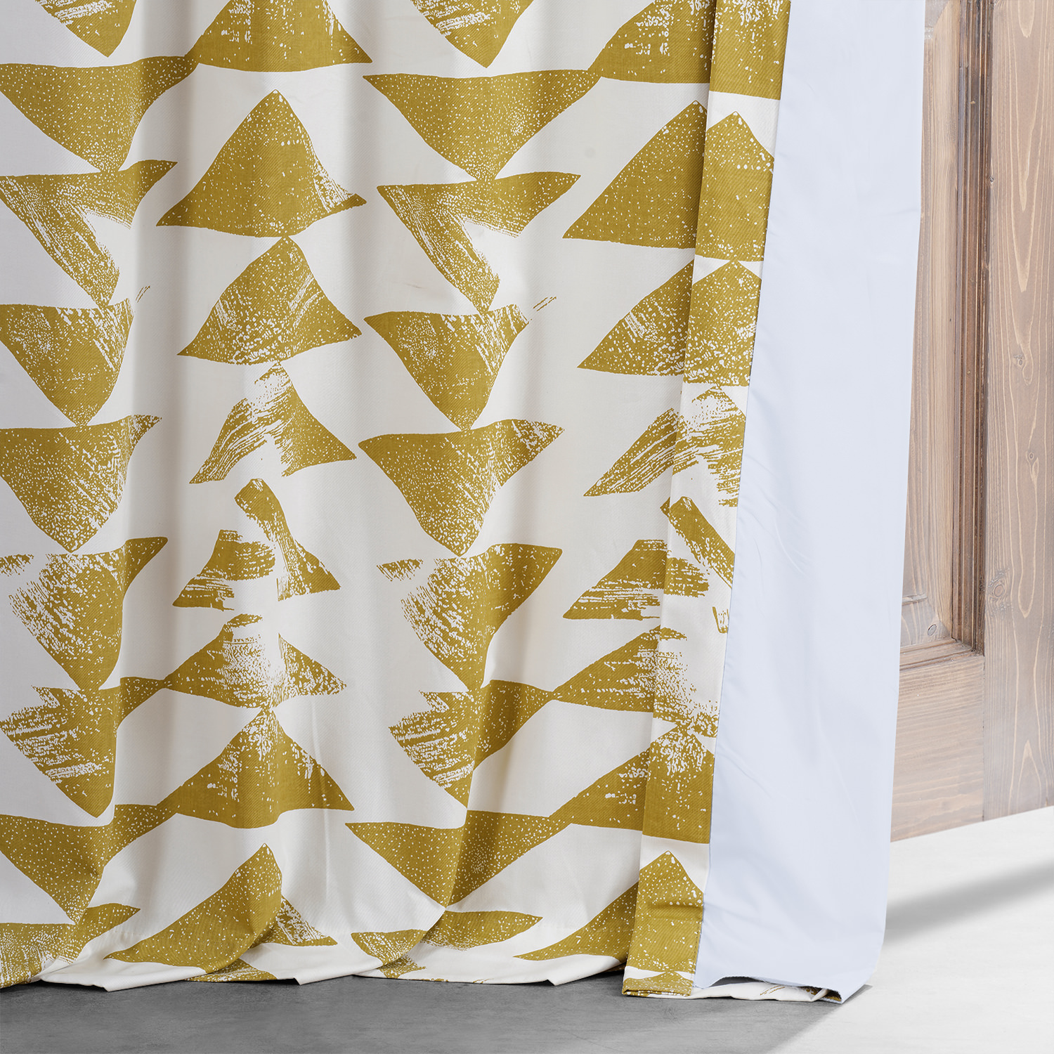 Triad Gold Printed Cotton Hotel Blackout Curtain