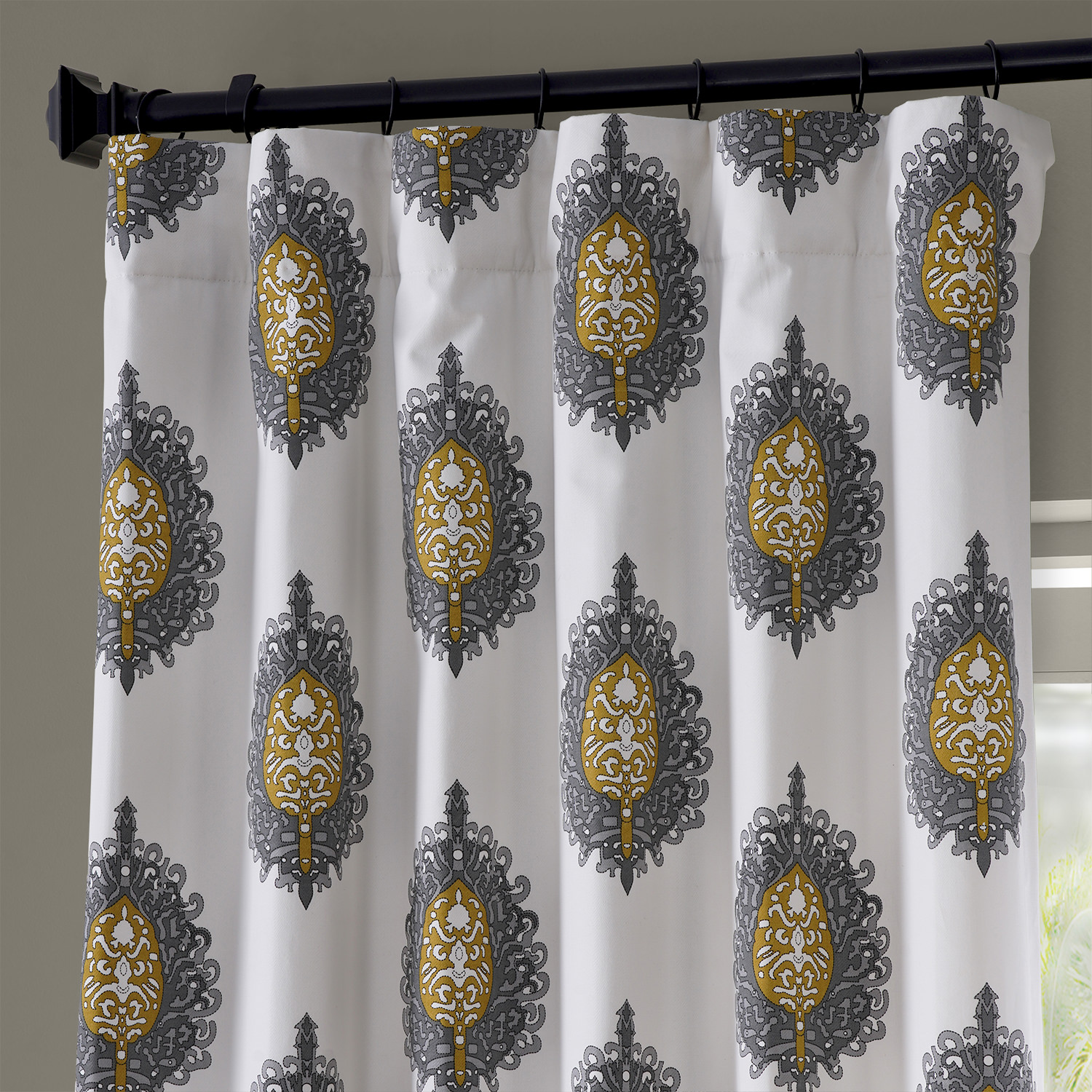 Mayan Gold Printed Cotton Twill Curtain