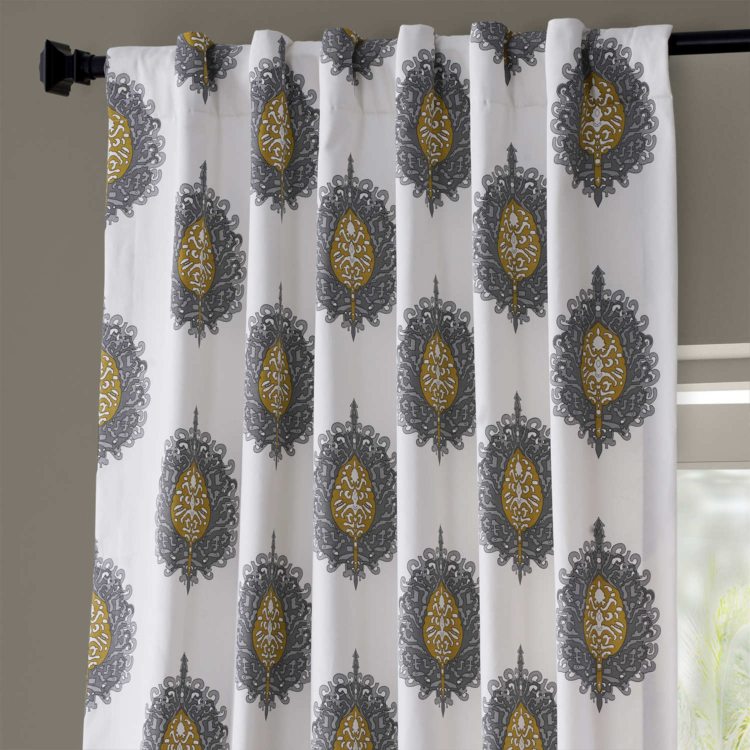 Mayan Gold Printed Cotton Twill Curtain