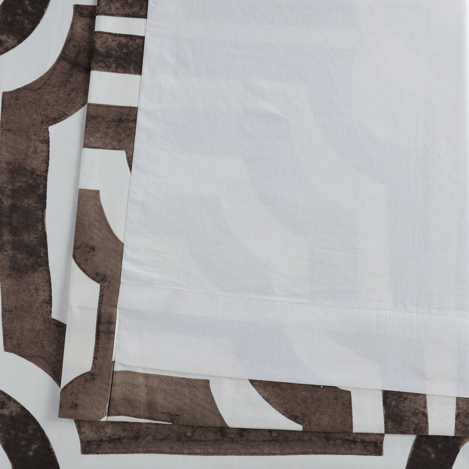 Mecca Brown Grommet Printed Cotton Curtain