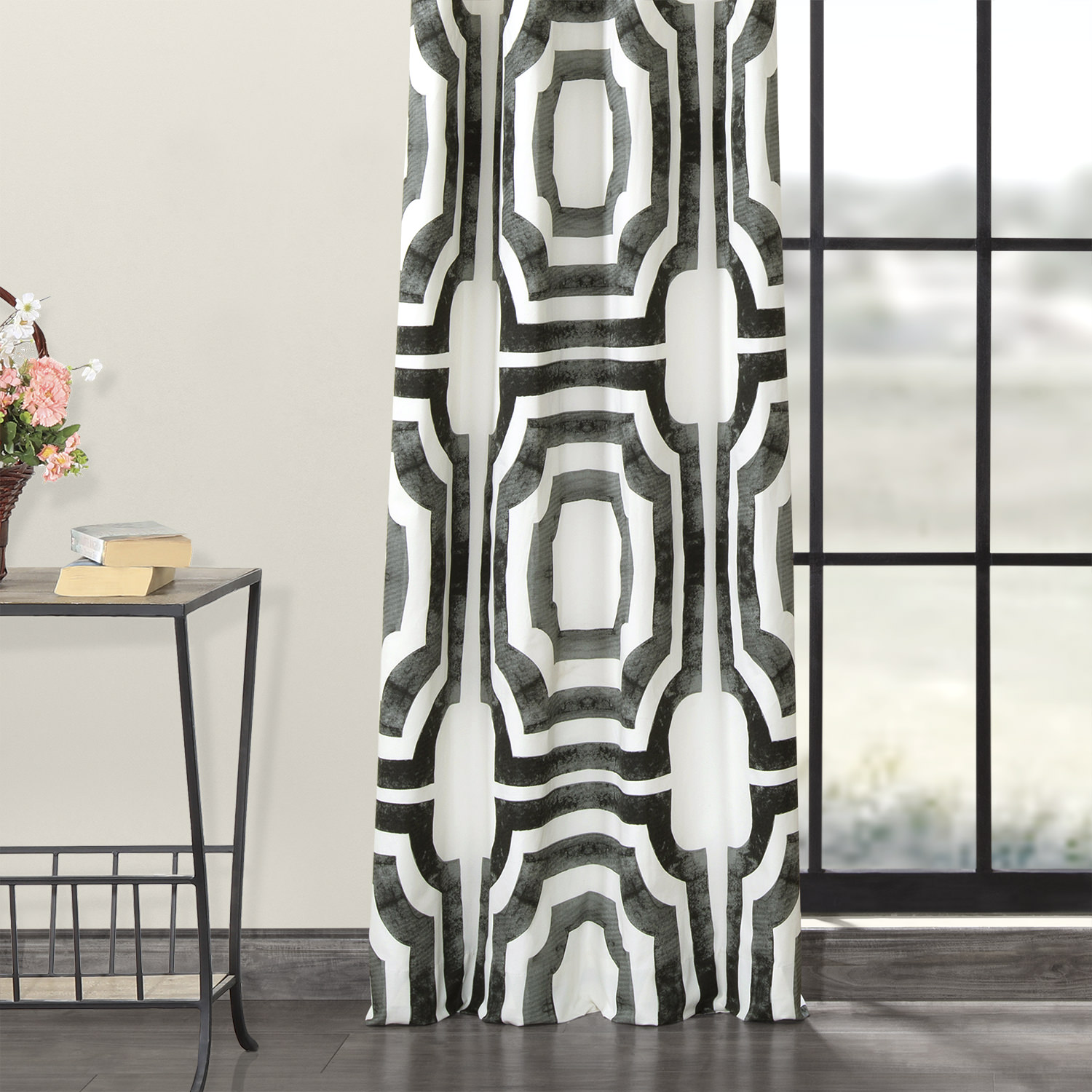 Mecca Steel Grommet Printed Cotton Curtain