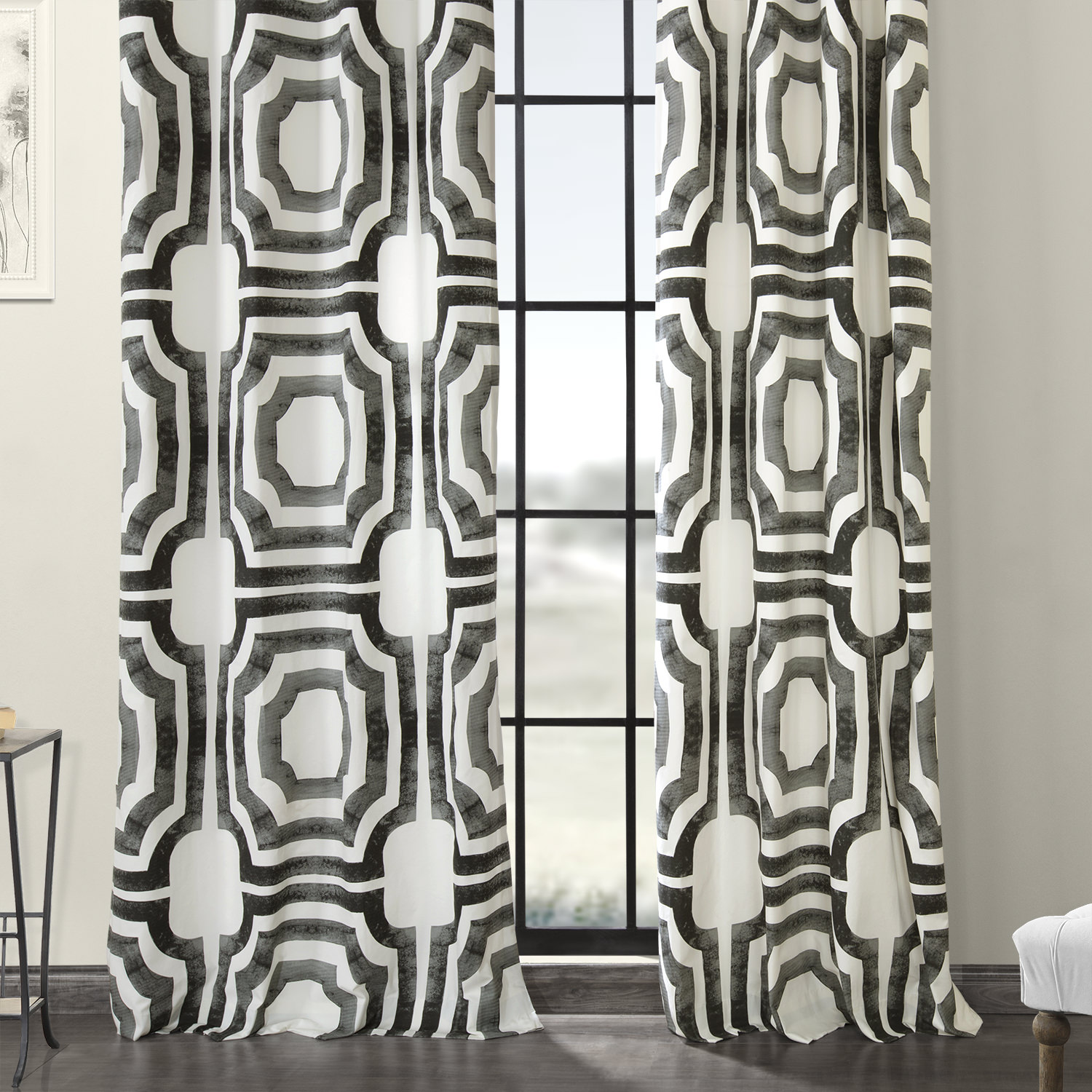 Mecca Steel Grommet Printed Cotton Curtain