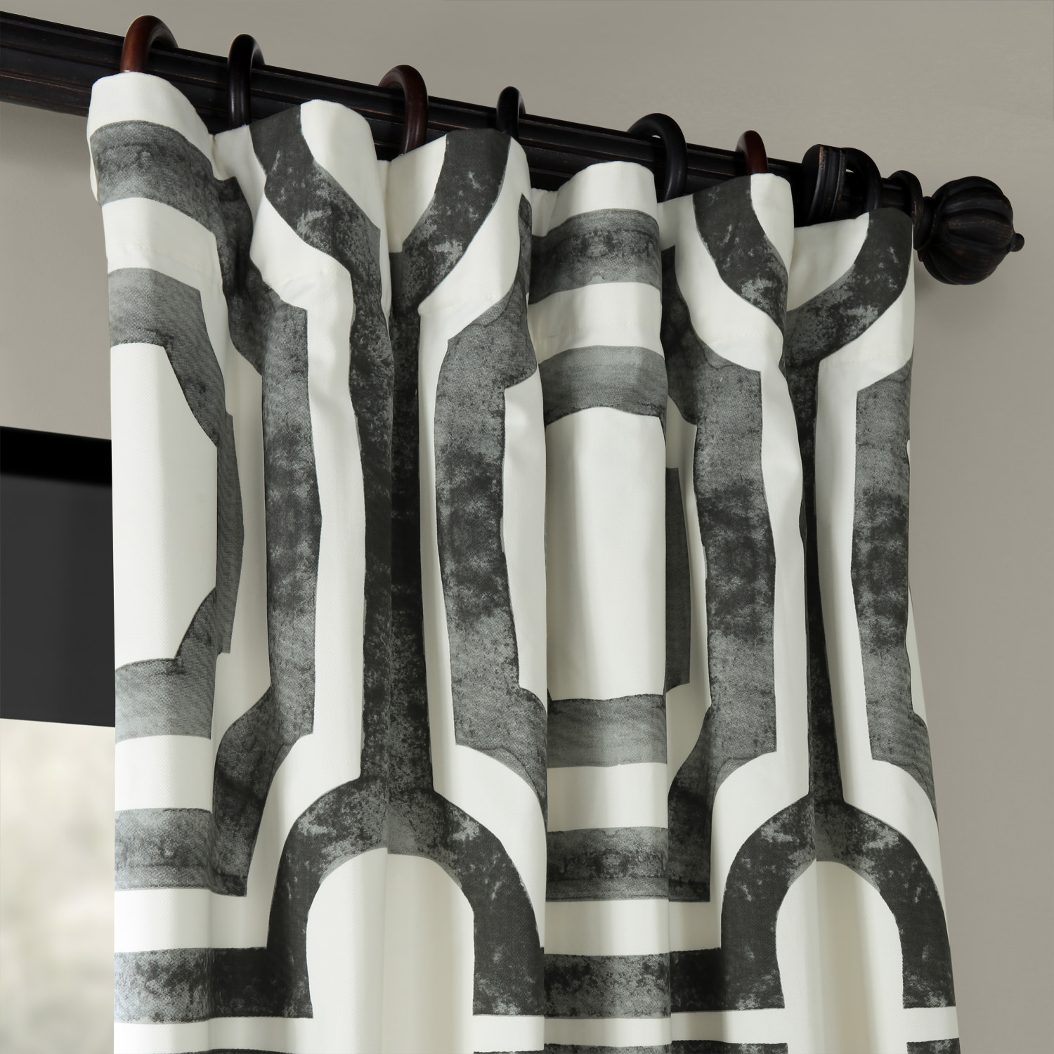 Mecca Steel Printed Cotton Curtain