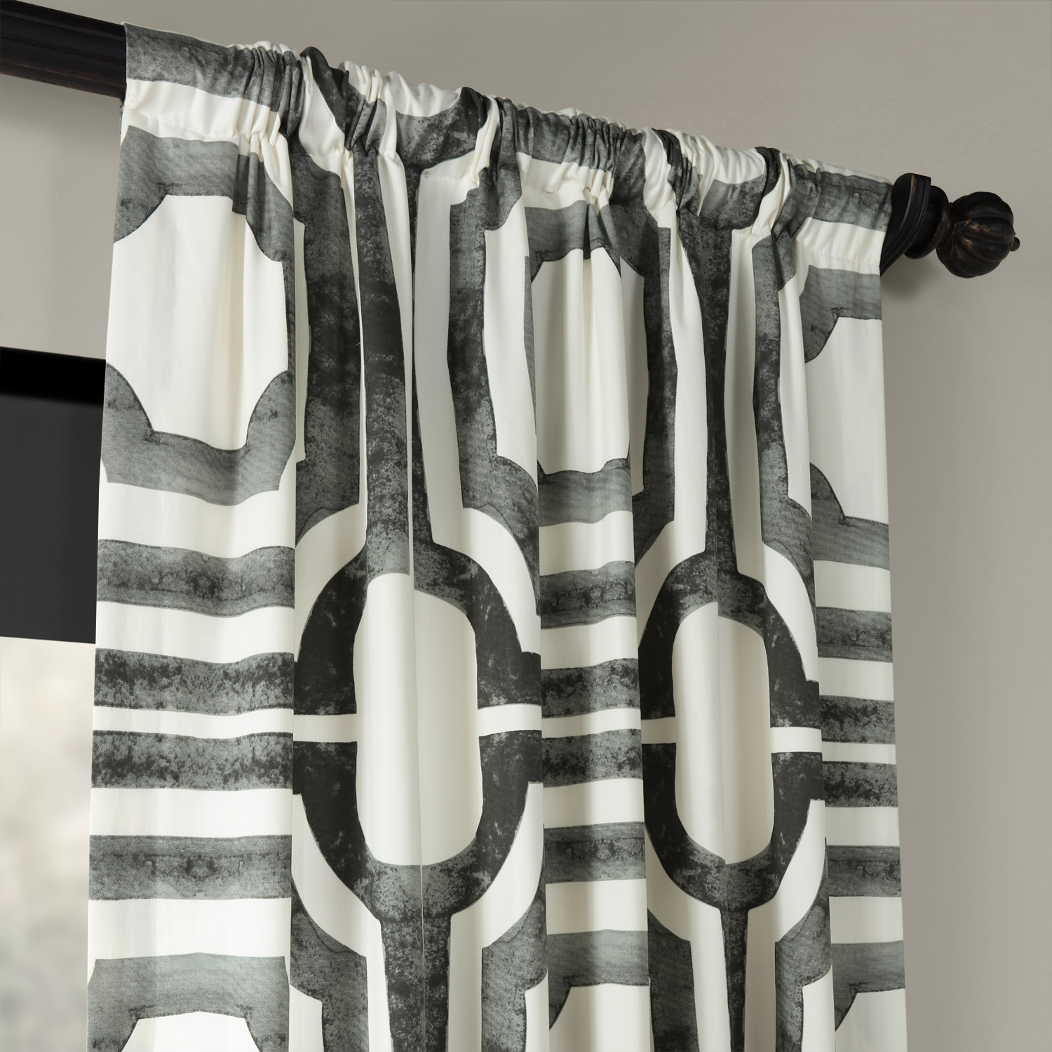 Mecca Steel Printed Cotton Curtain