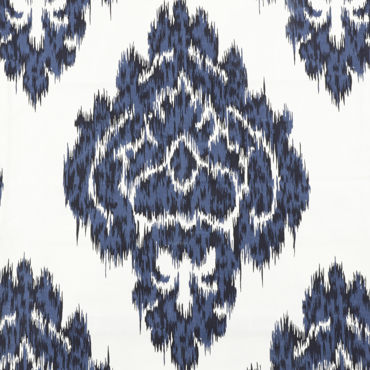 Ikat Blue Printed Cotton Cushion Covers - Pair