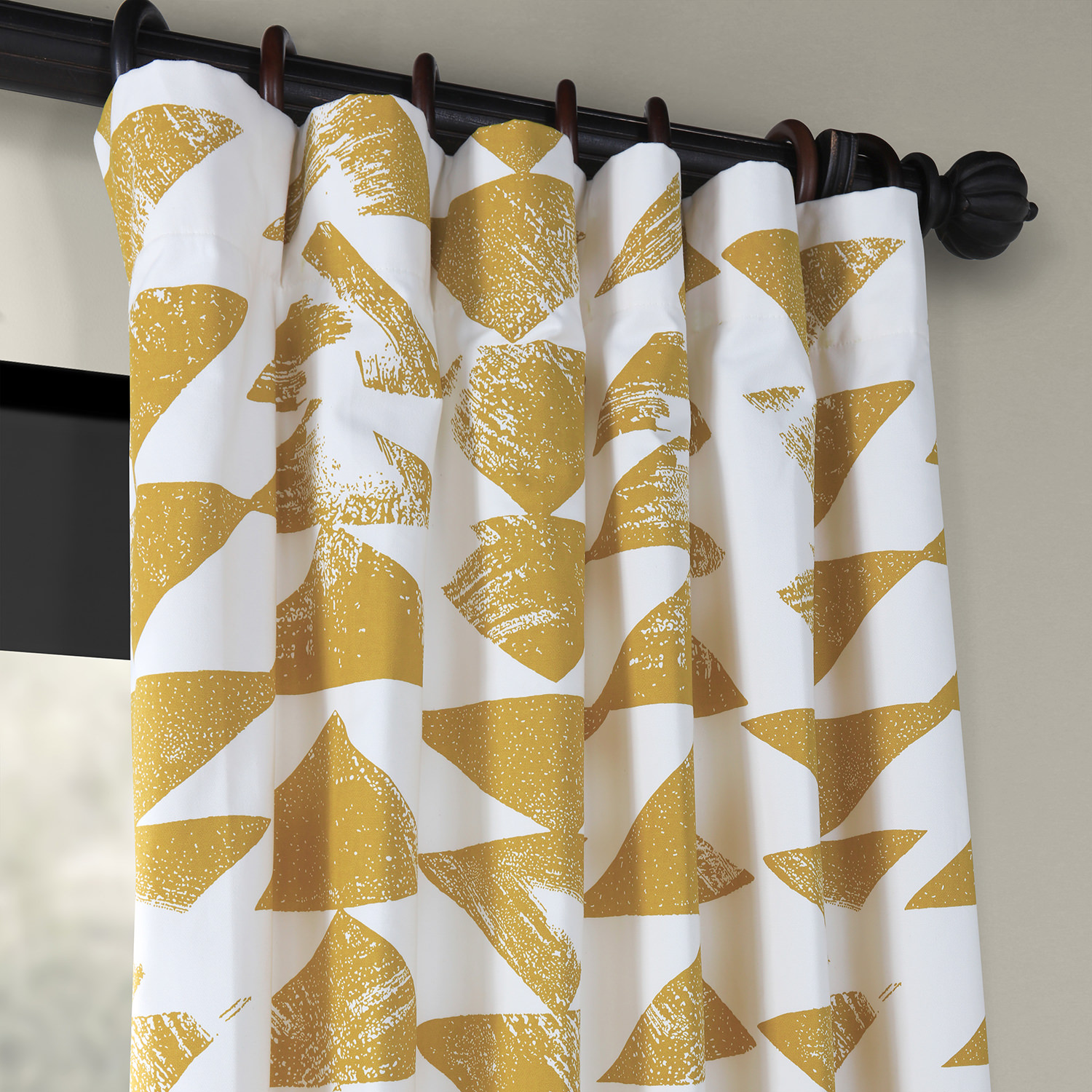 Triad Gold Printed Cotton Twill Curtain