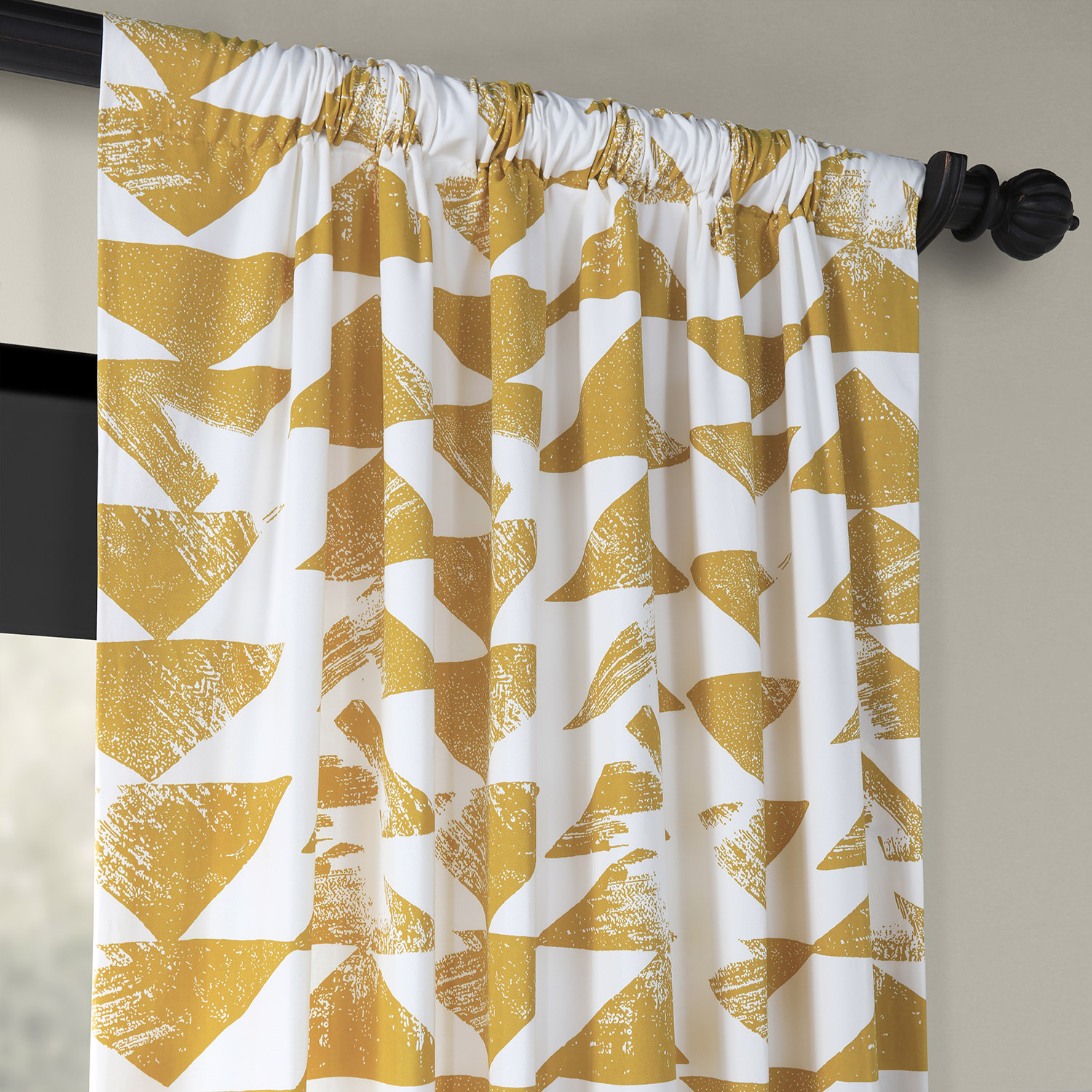 Triad Gold Printed Cotton Twill Curtain