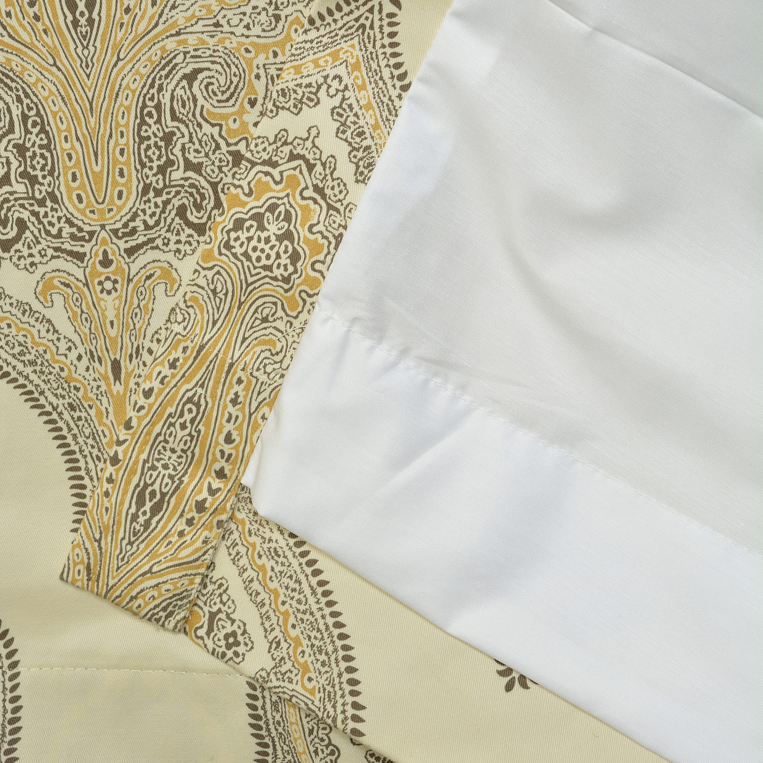 Arabesque Tan Printed Cotton Twill Curtain