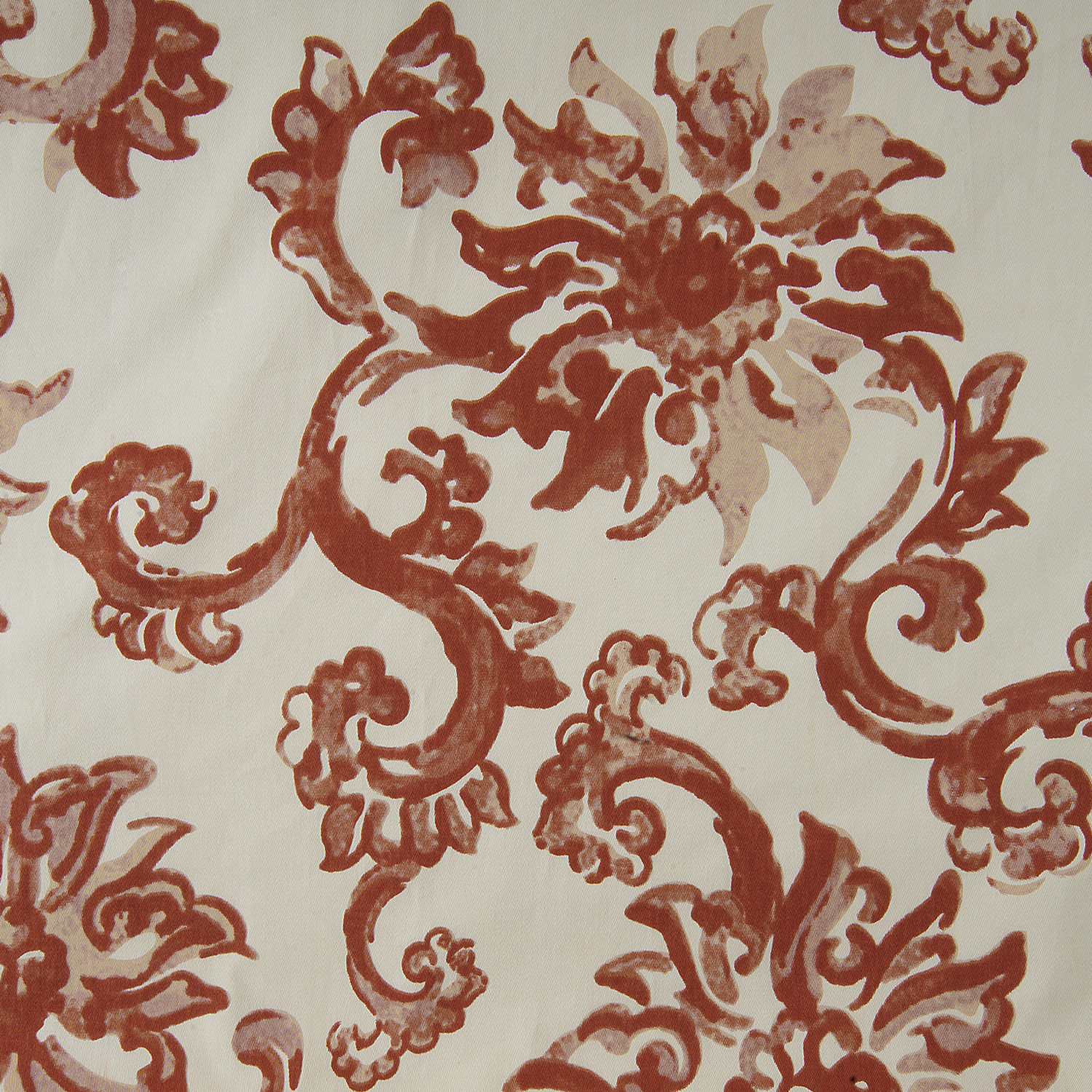 Indonesian Rust Printed Cotton Twill Swatch