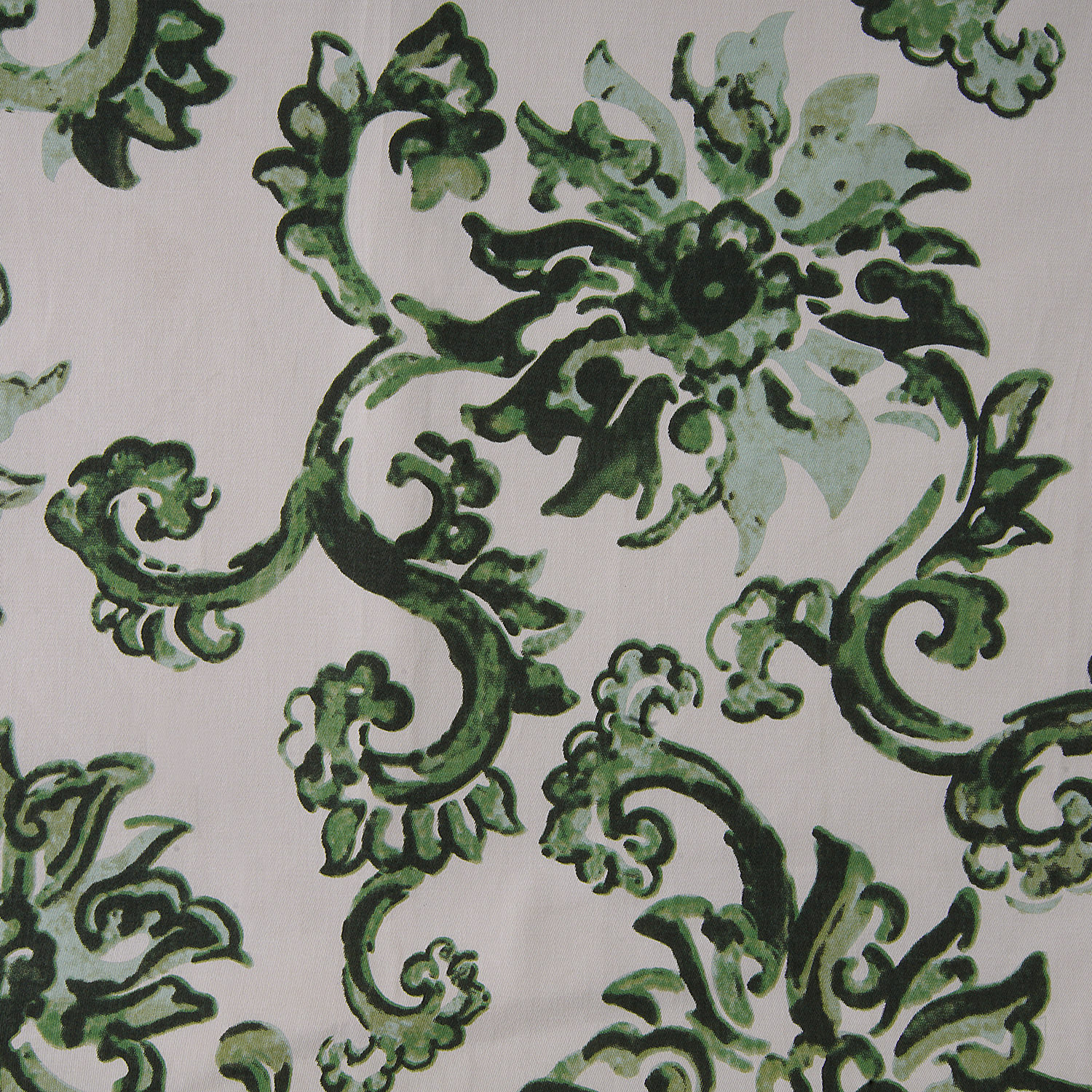 Indonesian Green Printed Cotton Twill Swatch