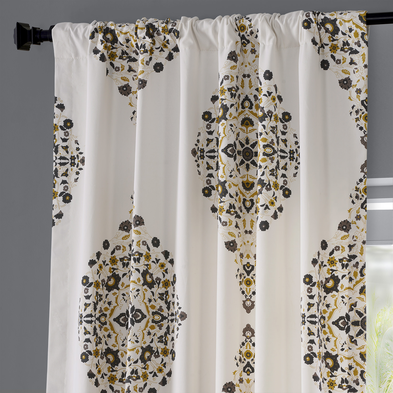 Kerala Gold Printed Cotton Twill Curtain