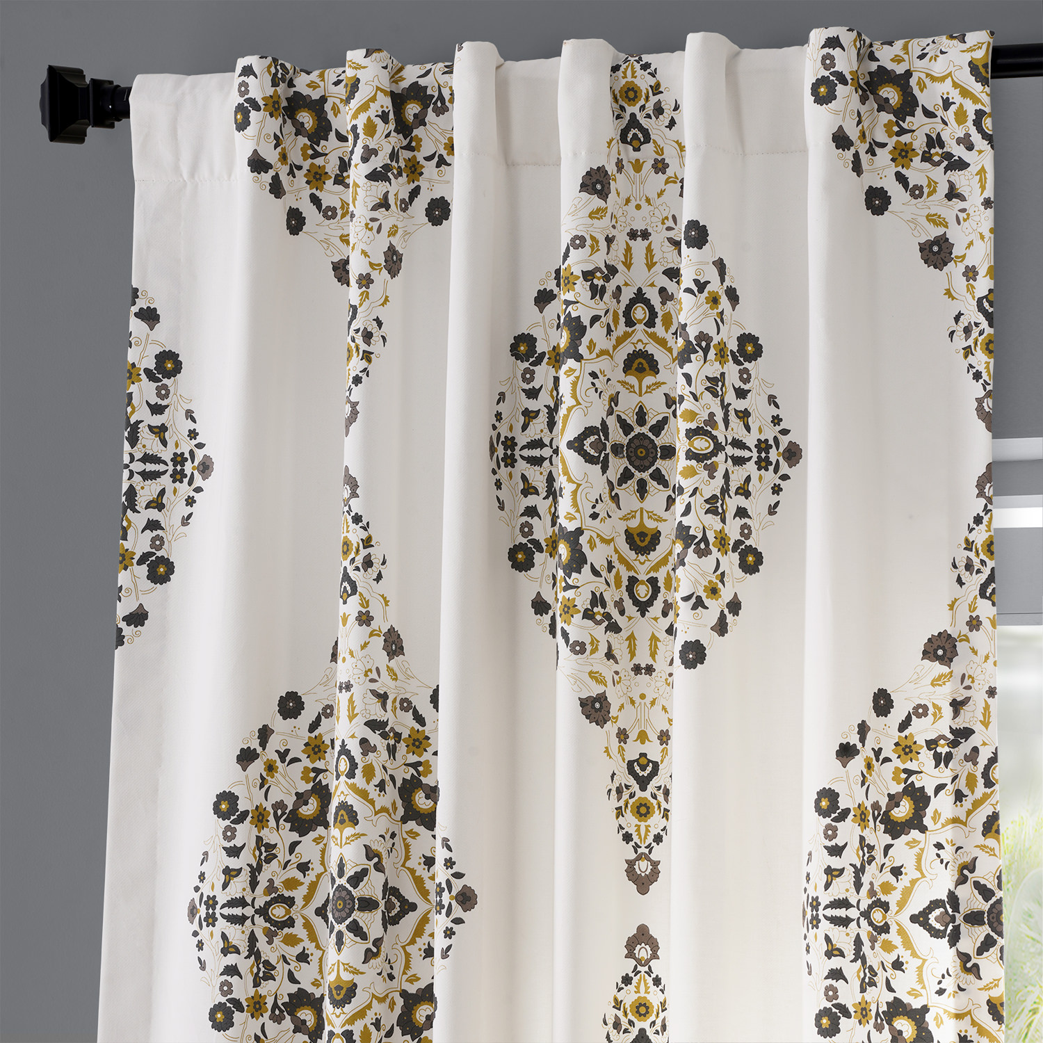 Kerala Gold Printed Cotton Twill Curtain