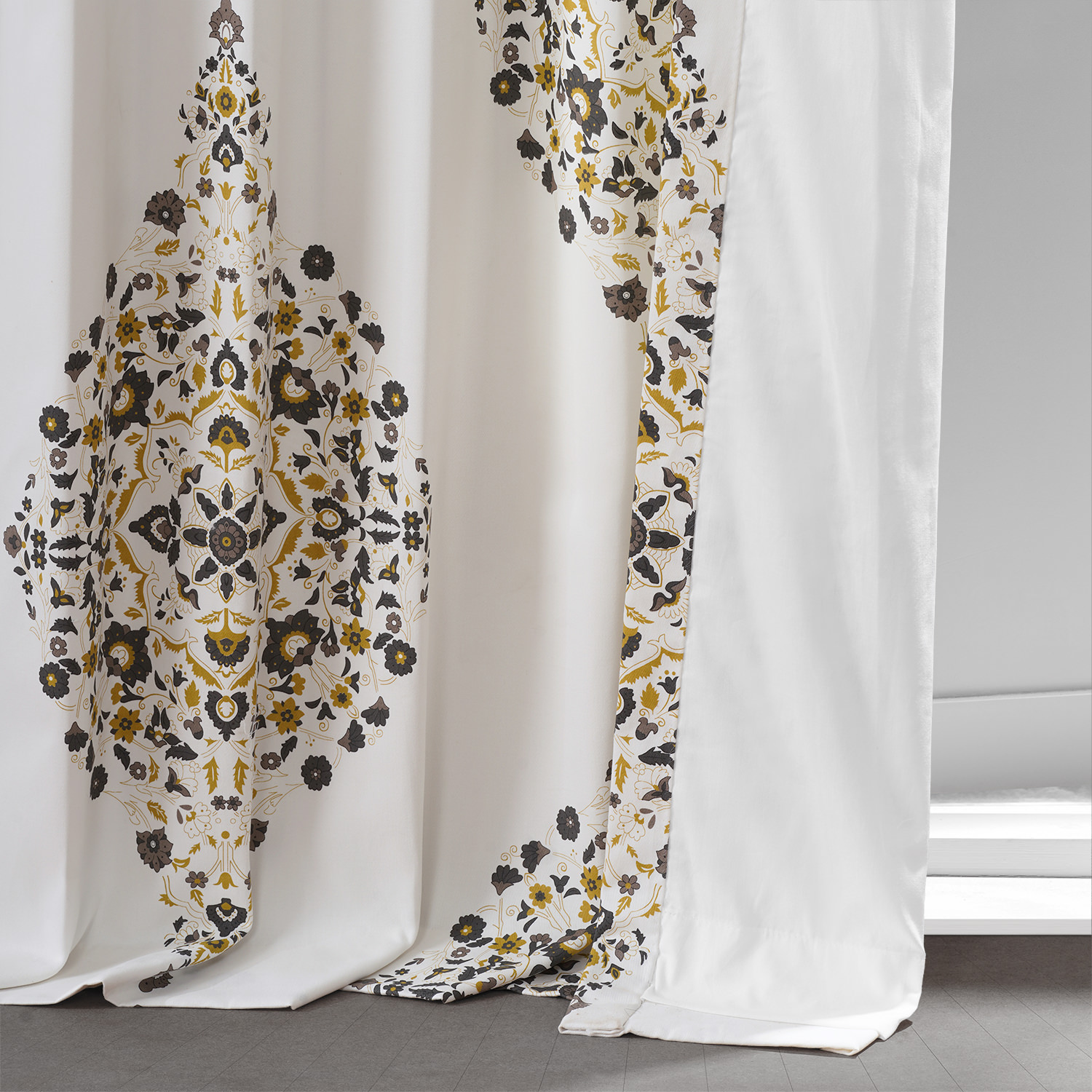 Kerala Gold Printed Cotton Twill Curtain