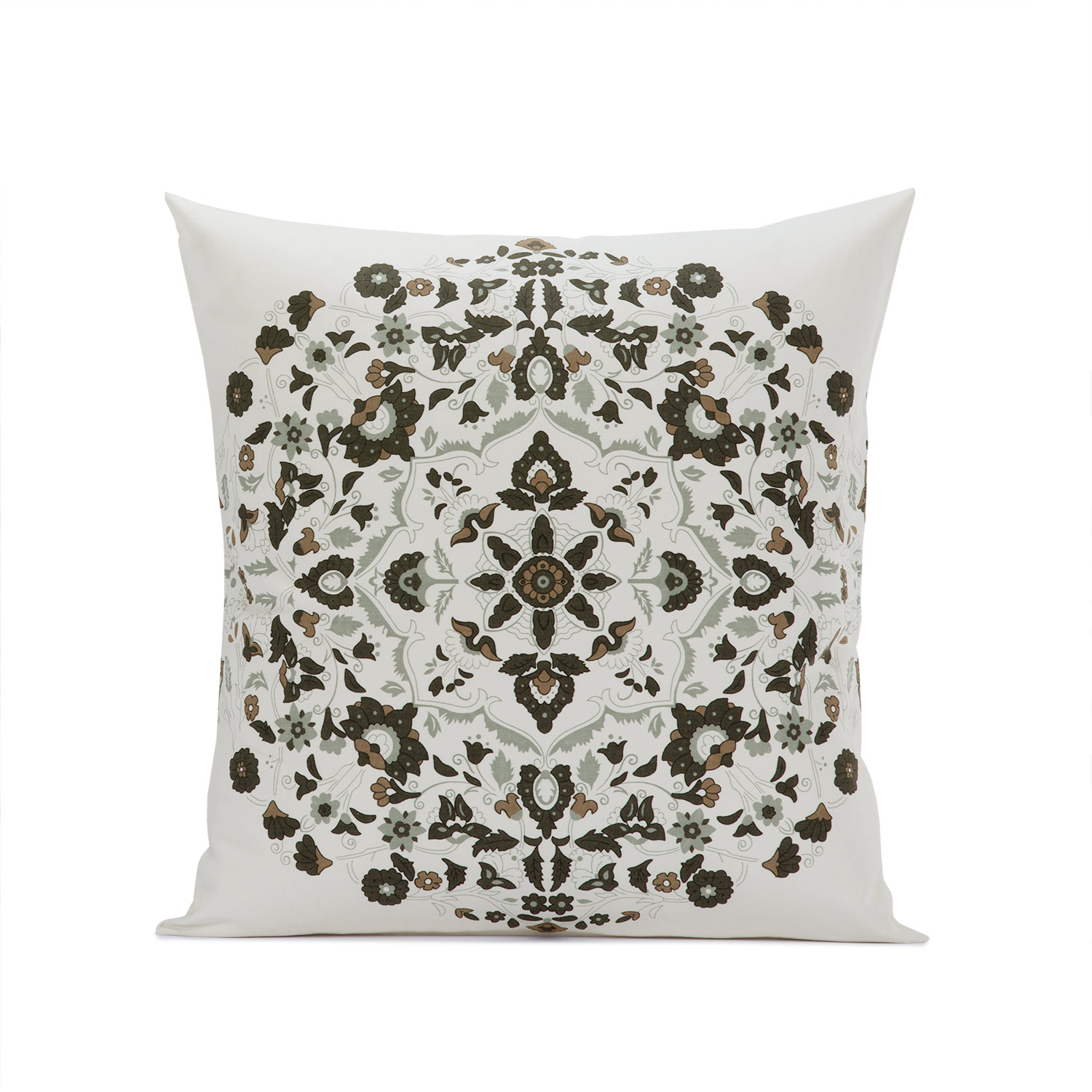 Kerala Cocoa Printed Cotton Cushion Covers - PAIR