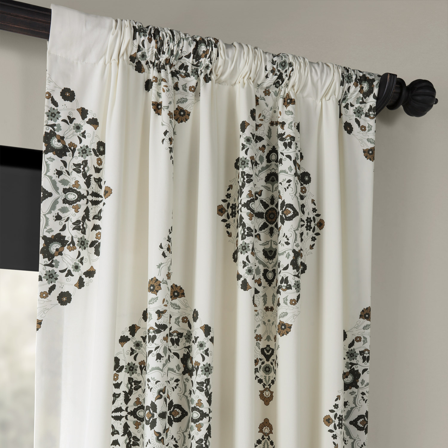 Kerala Cocoa Printed Cotton Twill Curtain