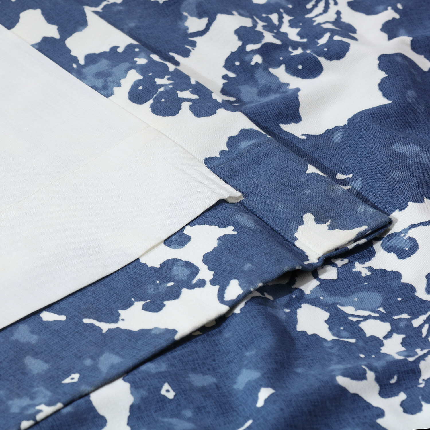 Fleur Blue Printed Cotton Twill Curtain