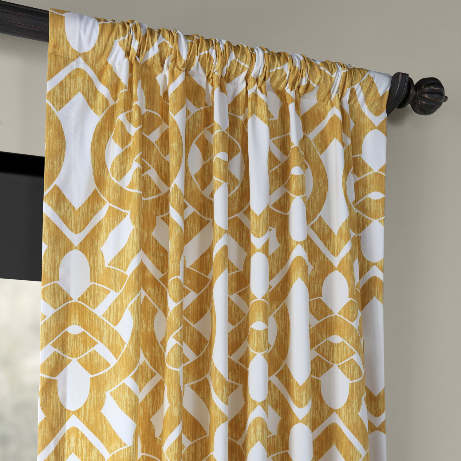 Celtic Gold Printed Cotton Twill Curtain