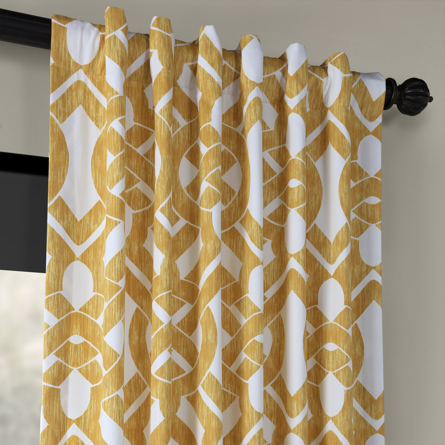 Celtic Gold Printed Cotton Twill Curtain