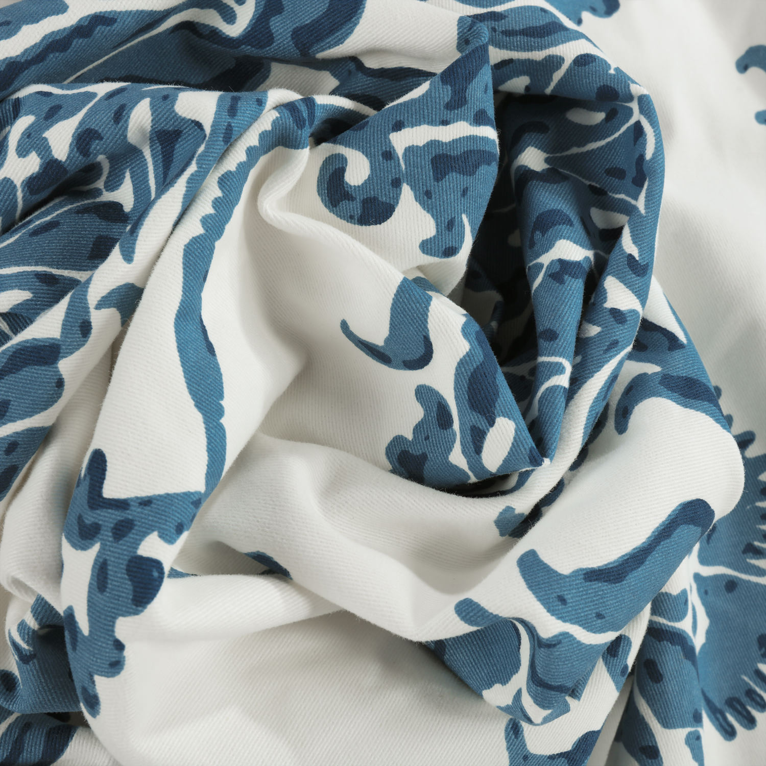 Duchess Blue Printed Cotton Twill Swatch