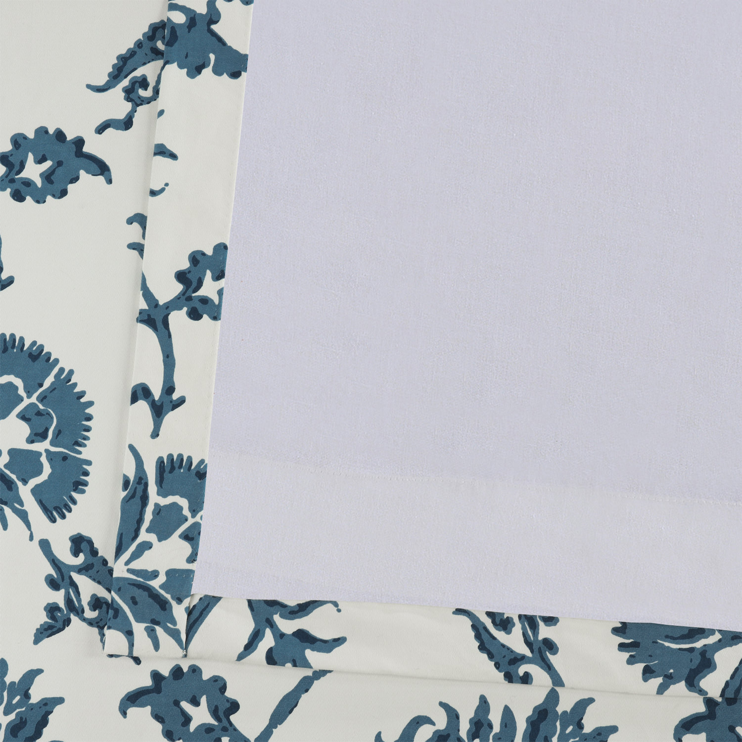 Duchess Blue Printed Cotton Twill Curtain