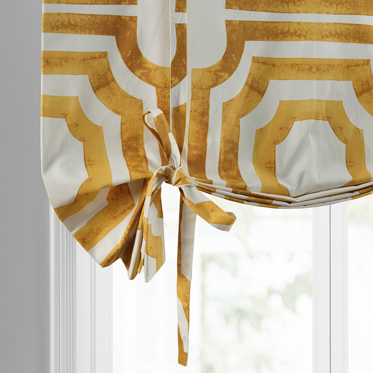 Mecca Gold Printed Cotton Tie-Up Window Shade