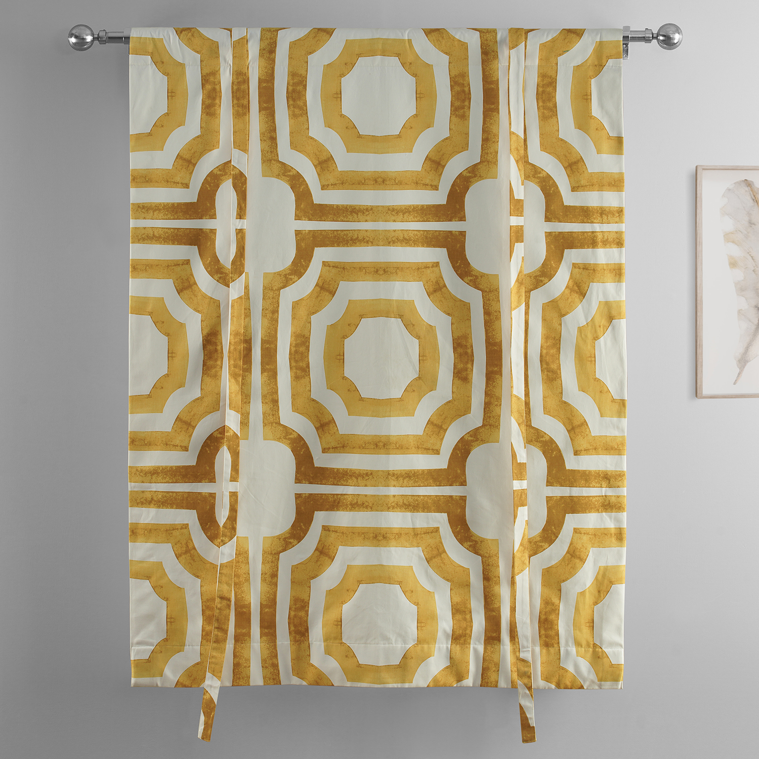 Mecca Gold Printed Cotton Tie-Up Window Shade