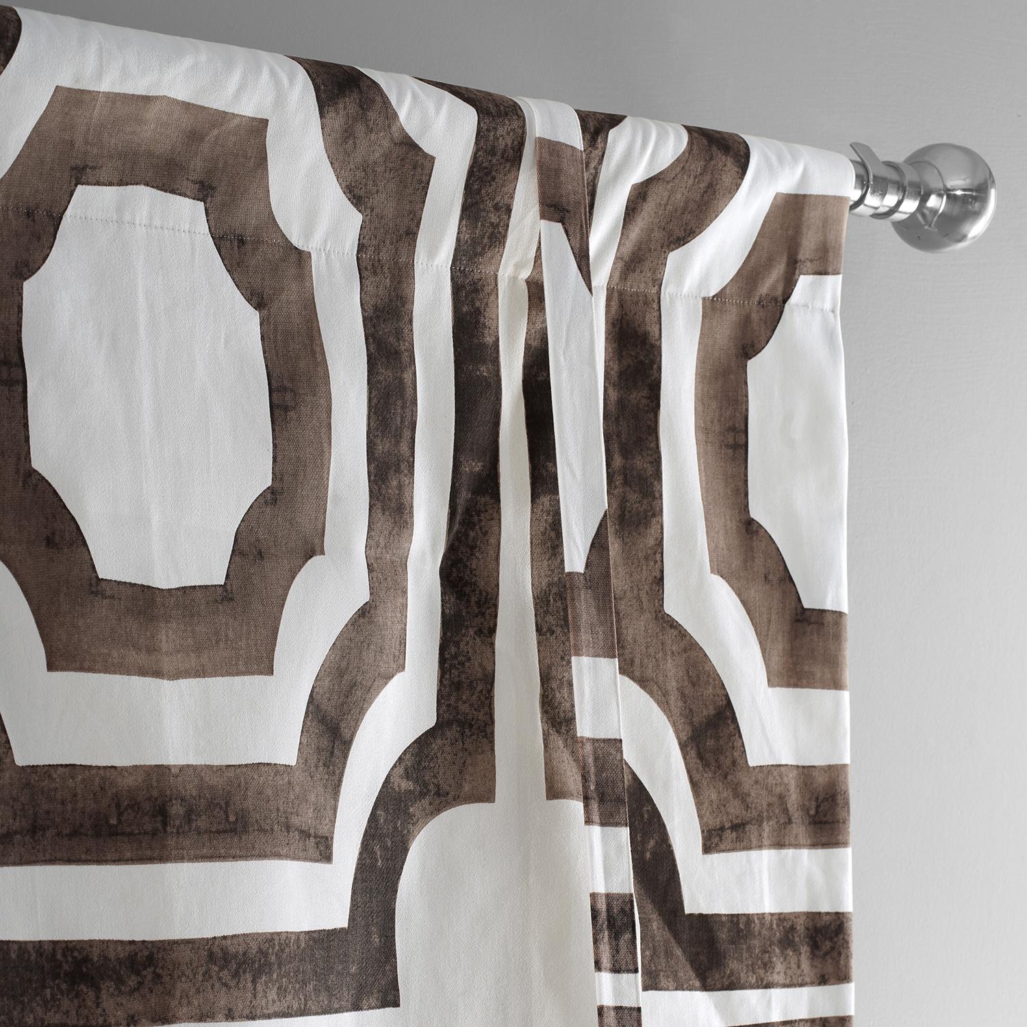 Mecca Brown Printed Cotton Tie-Up Window Shade