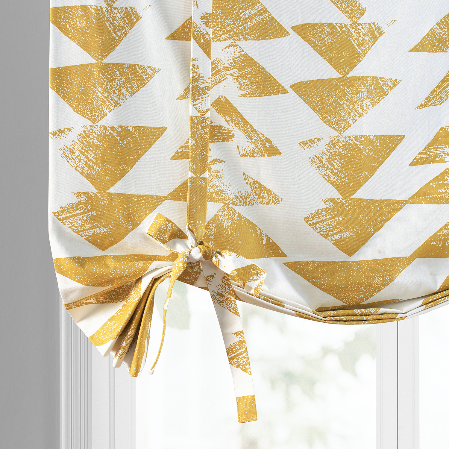 Triad Gold Printed Cotton Tie-Up Window Shade