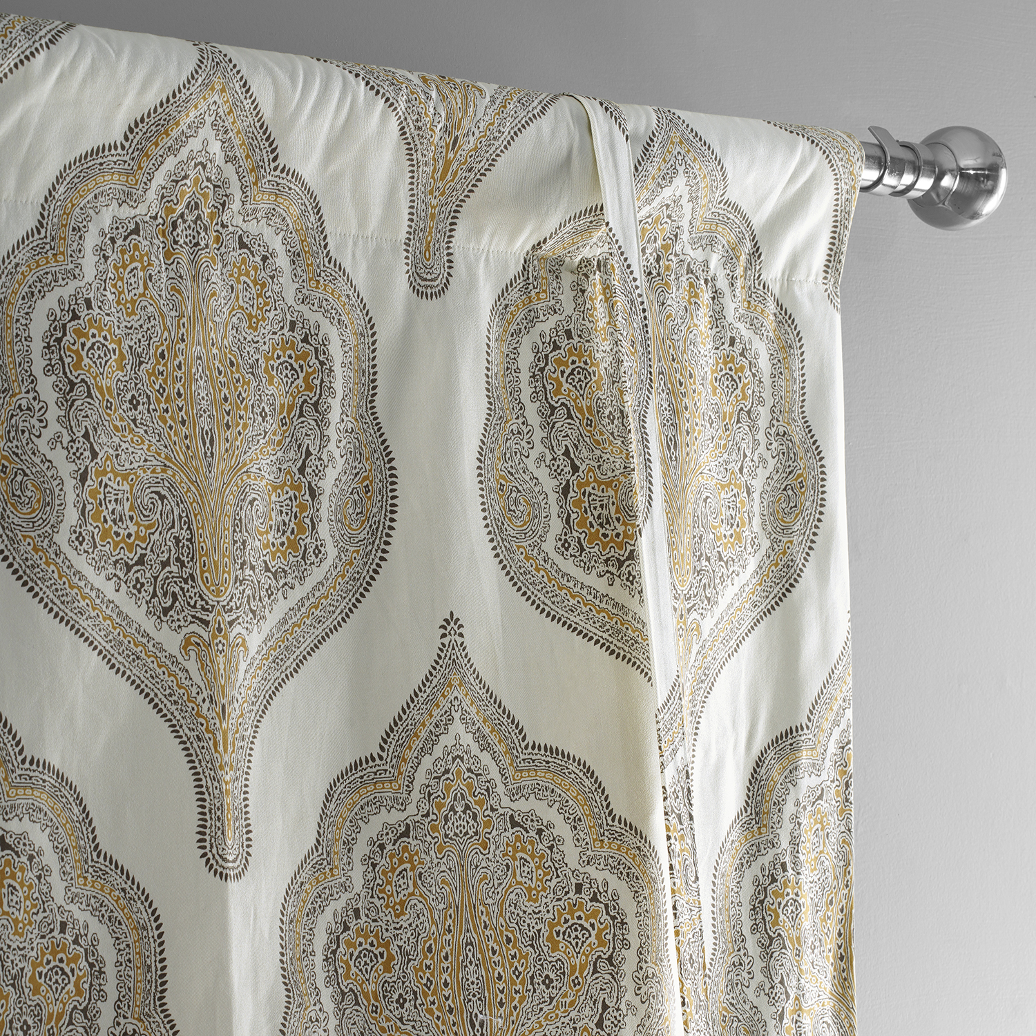 Arabesque Tan Printed Cotton Tie-Up Window Shade