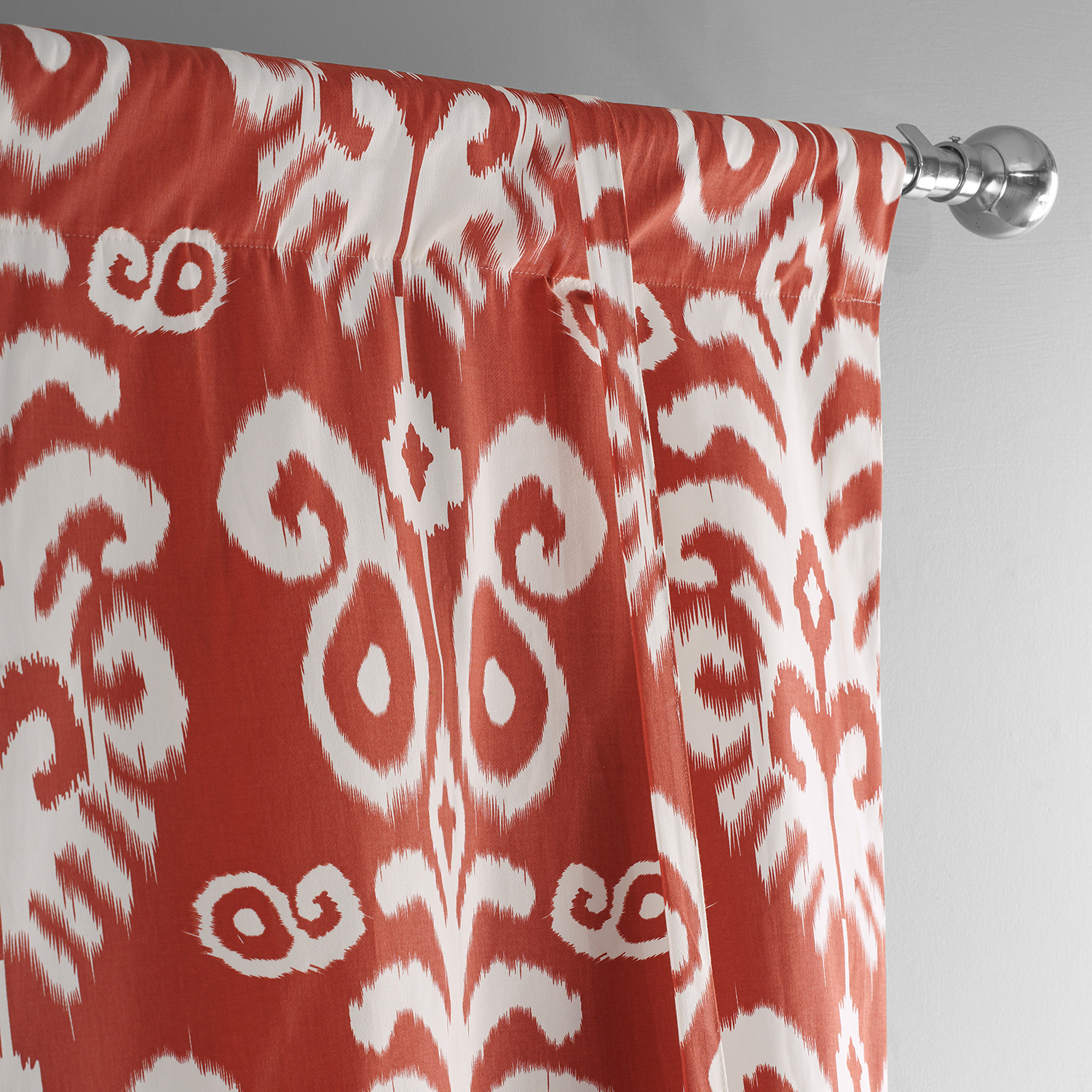 Sri Lanka Rust Printed Cotton Tie-Up Window Shade