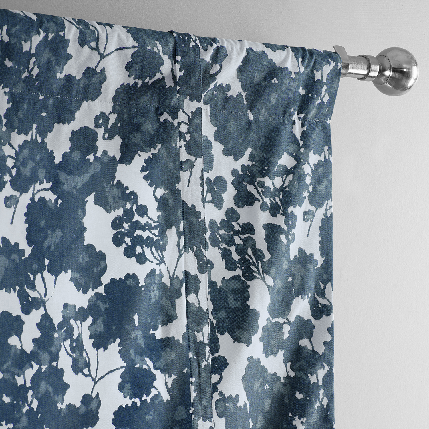 Fleur Blue Printed Cotton Tie-Up Window Shade