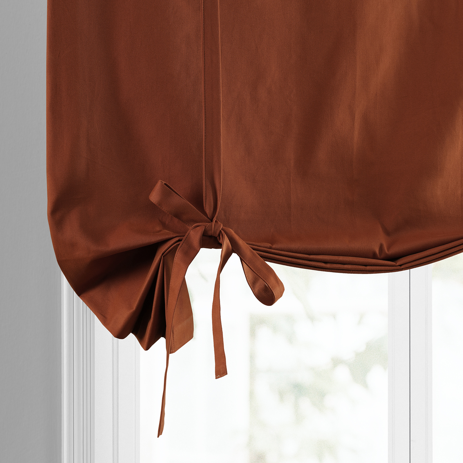 Bombay Rust Solid Cotton Tie-Up Window Shade