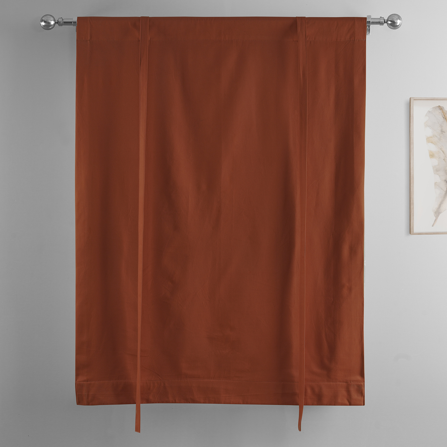 Bombay Rust Solid Cotton Tie-Up Window Shade