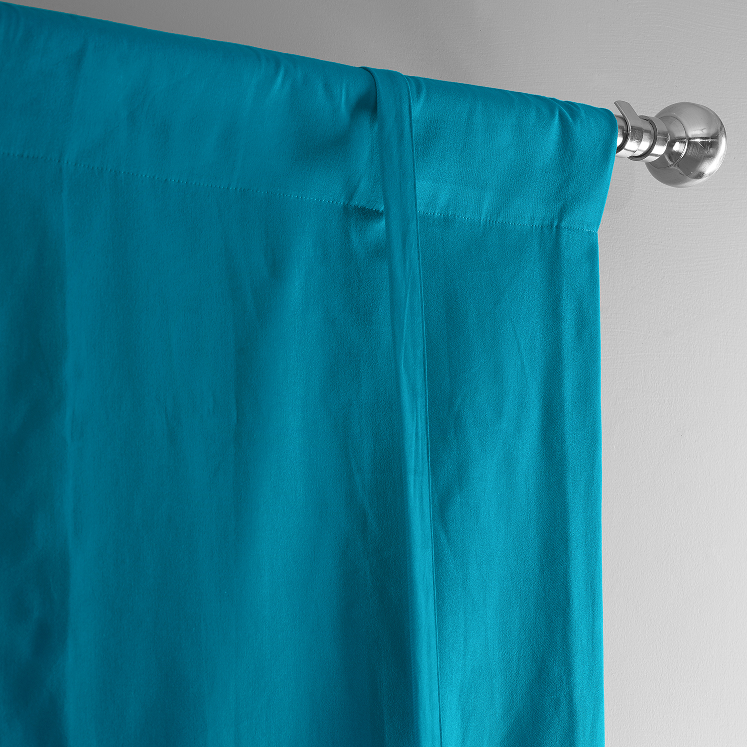 Capri Teal Solid Cotton Tie-Up Window Shade