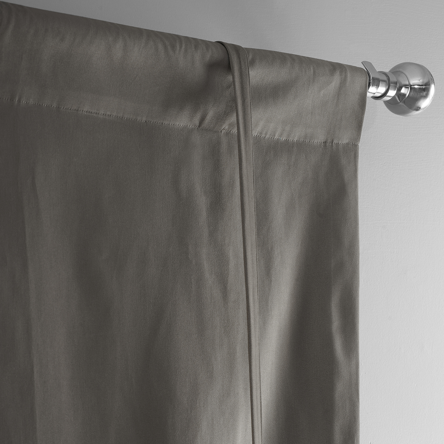 River Rock Grey Solid Cotton Tie-Up Window Shade